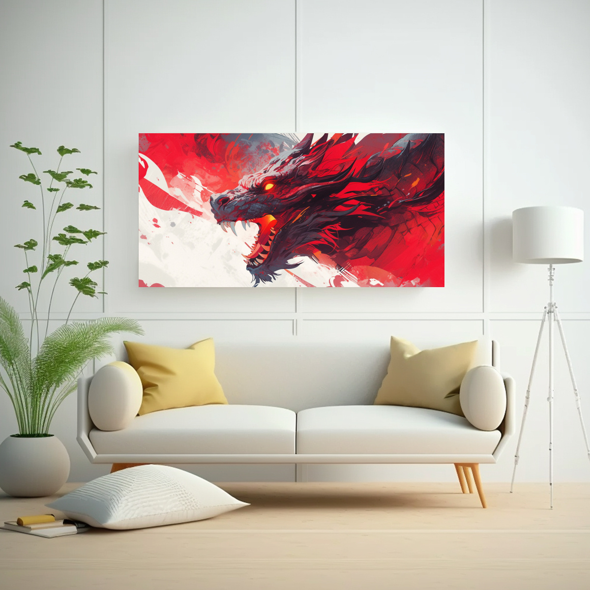 PINTURAS DECORATIVAS INSPIRADAS EN UN DRAGÓN EN 60X30 CM - 2