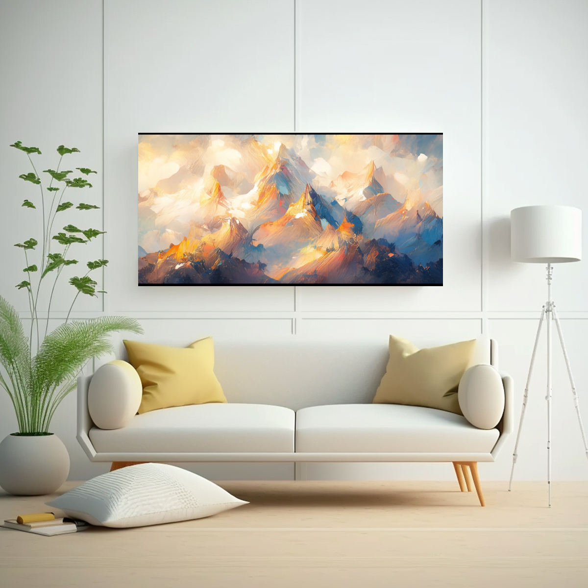 CUADRO TEMA ESTRELLADOS: CIELO Y MAR CON COLORES 100X50 CM - 2