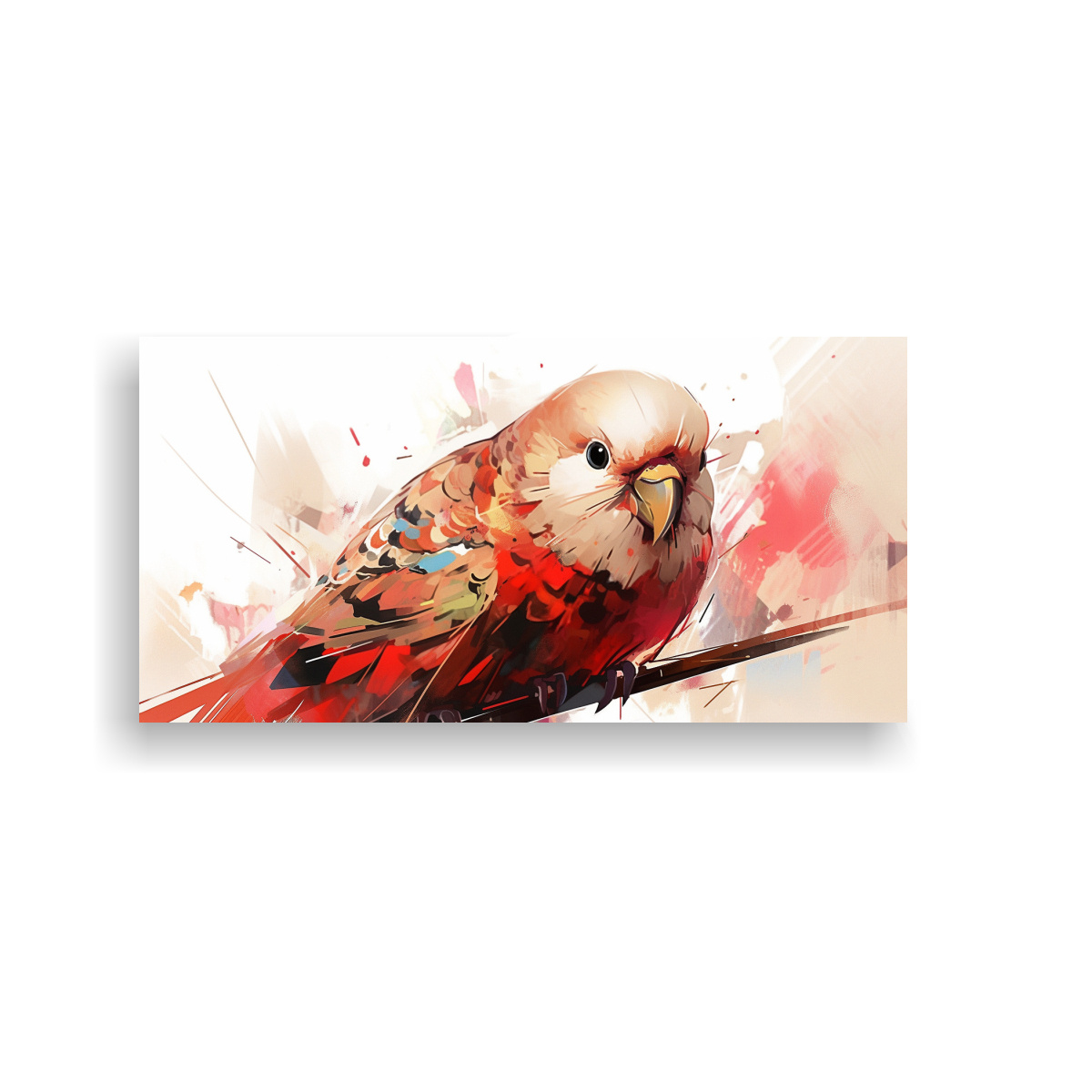 PINTURA DE PARED HORIZONTAL CON PERIQUITO EN 160X80 CM - 1