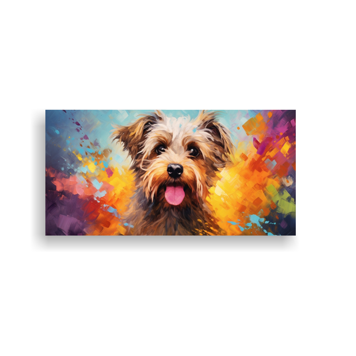 CUADRO TERRIER CON COLORIDO ESTILO PINTURA AL 100X50 CM - 1
