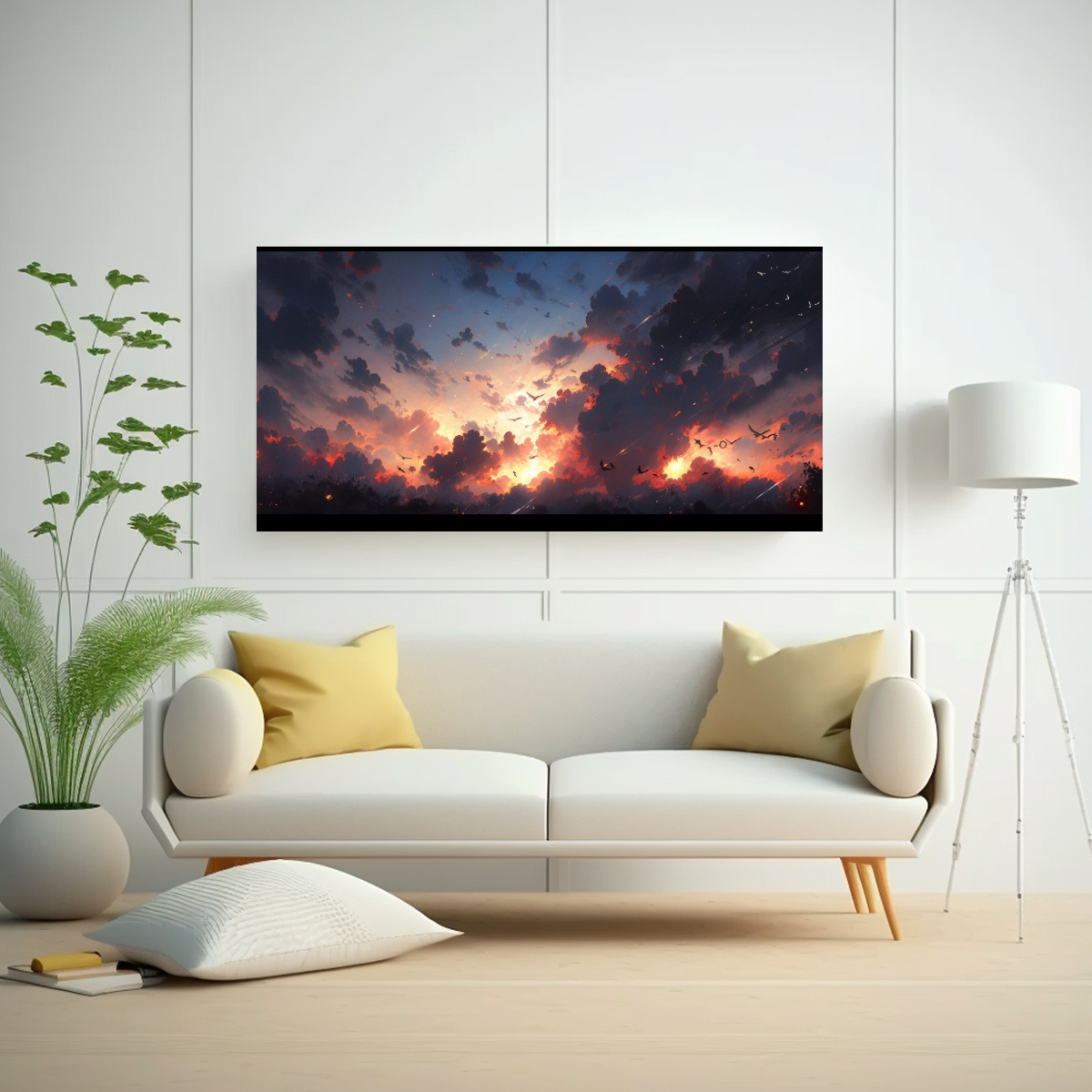 PINTURA ABSTRACTA DE LIENZO CON BASTIDOR DE 80X40 CM - 2