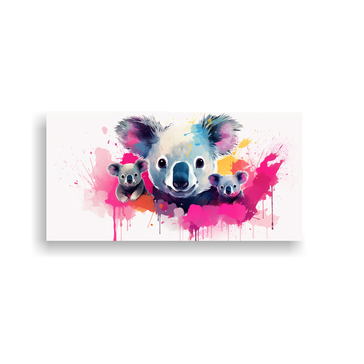 CUADRO DISEÑO BELLEZA NATURAL: KOALAS EN COLORES 60X30 CM - 1