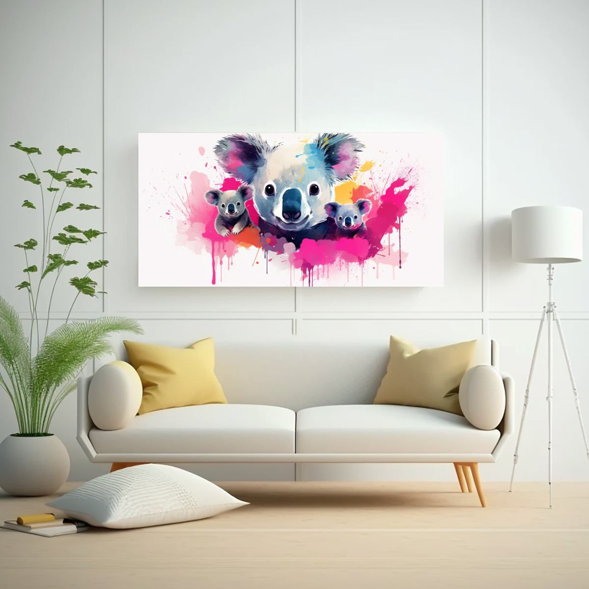 CUADRO DISEÑO BELLEZA NATURAL: KOALAS EN COLORES 60X30 CM - 2