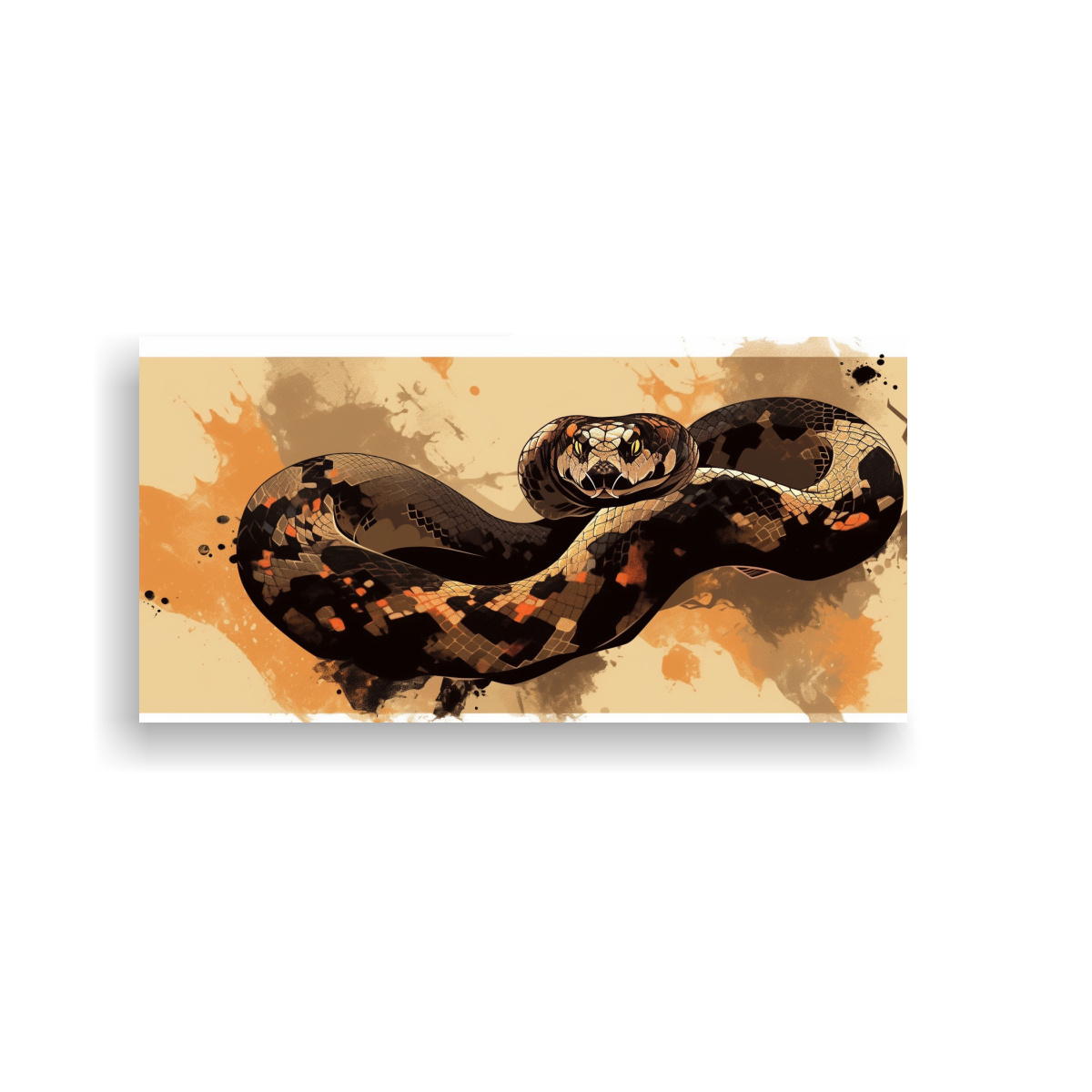 PINTURA DECORATIVA ABSTRACTA DE UNA SERPIENTE DE 120X60 CM - 1