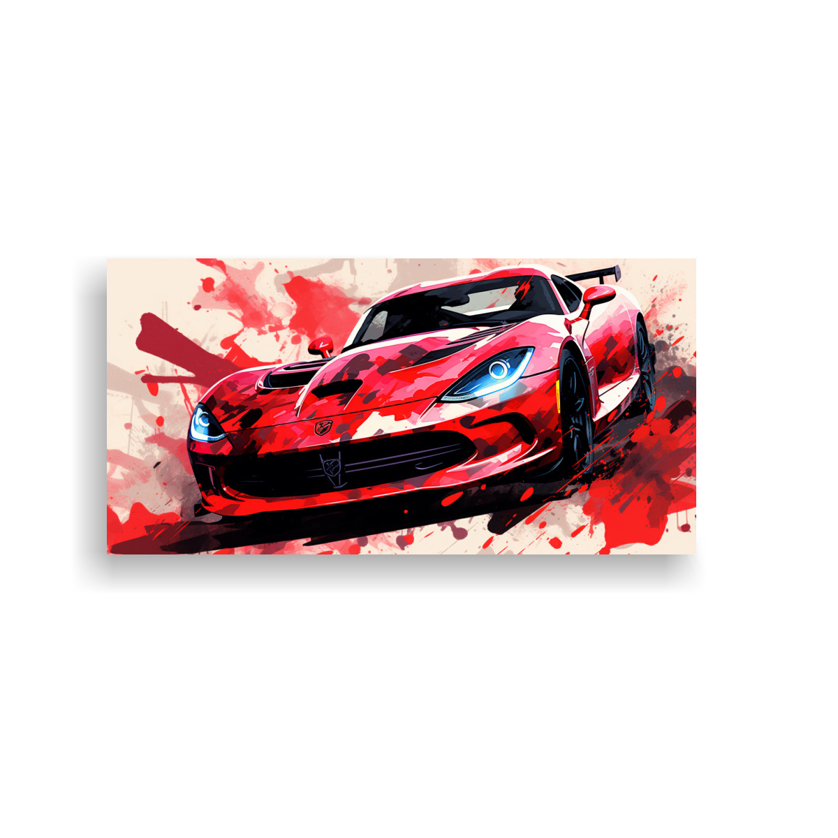 CUADRO VIPER ROJO Y NEGRO ARTE POP NEO EN TELA 140X70 CM - 1