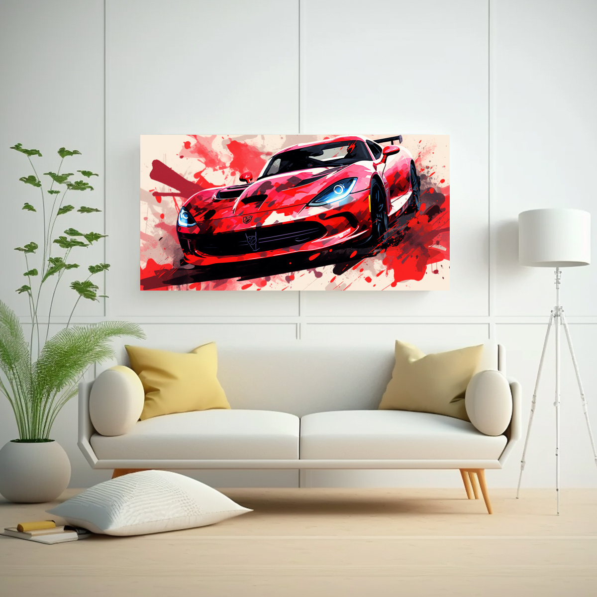 CUADRO VIPER ROJO Y NEGRO ARTE POP NEO EN TELA 140X70 CM - 2