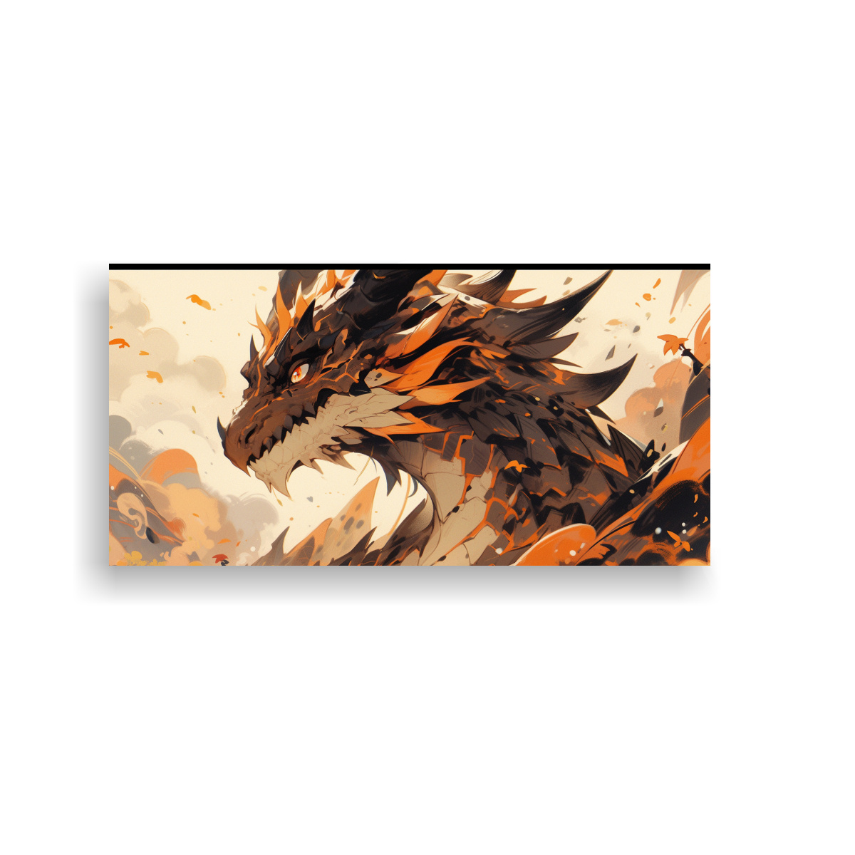 CUADRO EXUBERANTE DE DRAGÓN EN TONOS MARRÓN Y 40X20 CM - 1