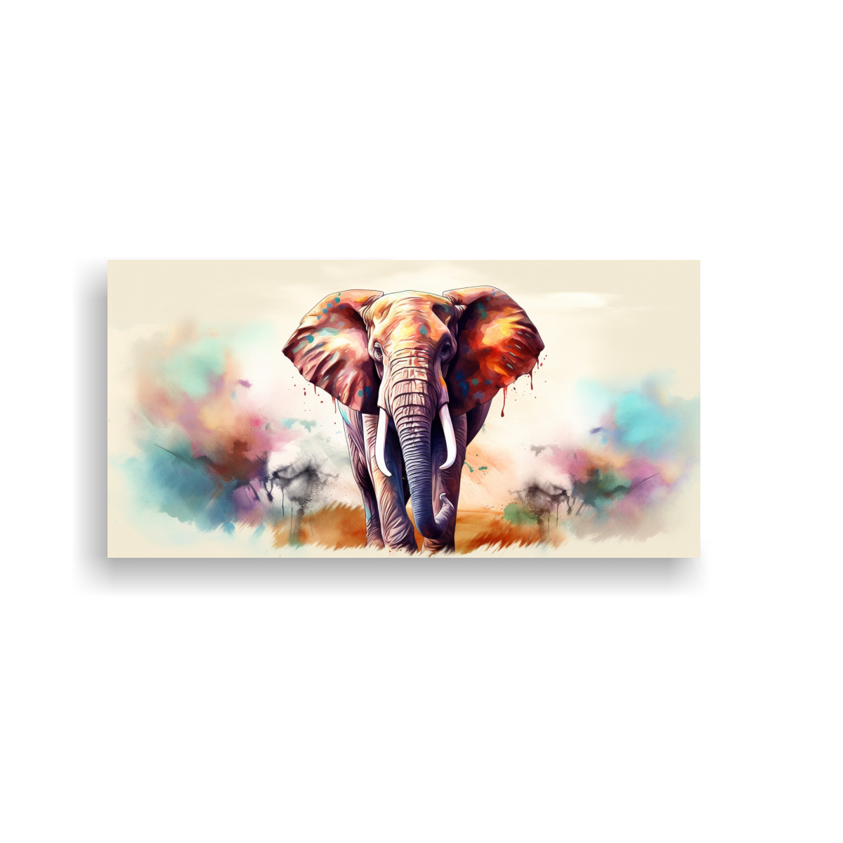 PINTURA INSPIRADORA DE ELEFANTE AFRICANO EN 140X70 CM - 1