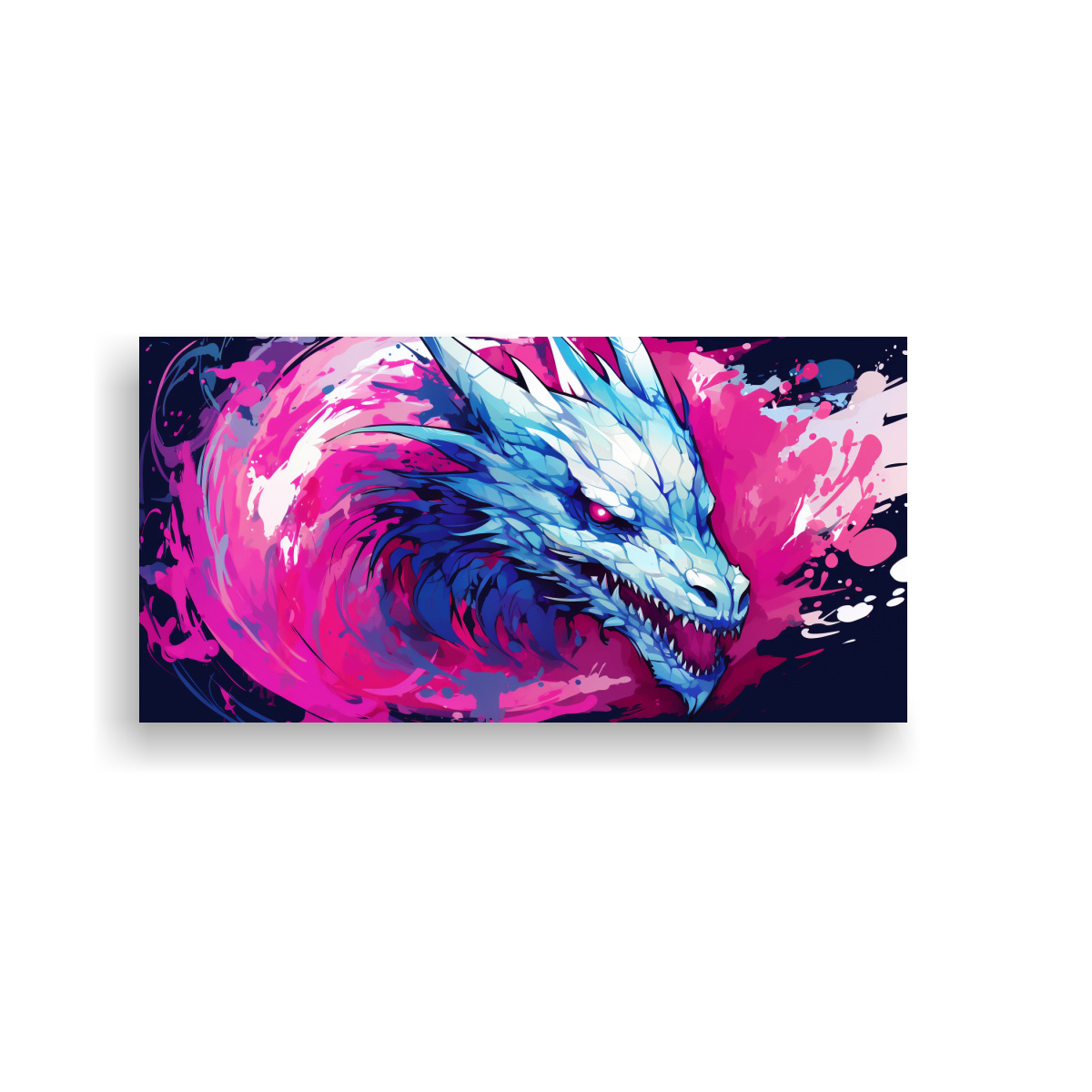 CUADRO INSPIRACIÓN FLORAL: DRAGÓN EN ROSA Y 160X80 CM - 1