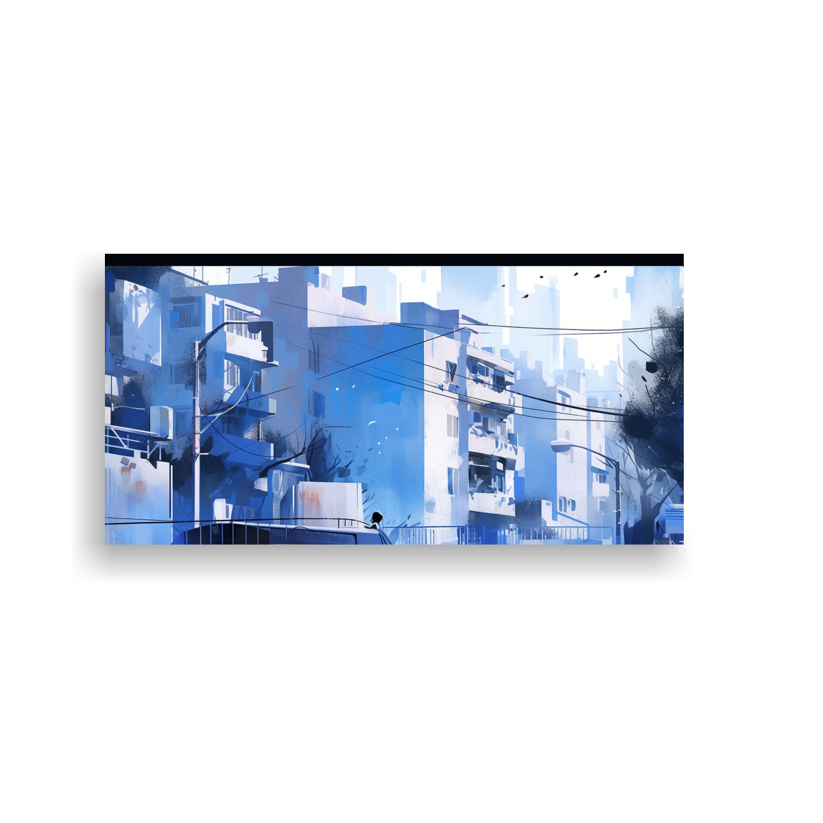 PINTURA EN BASTIDOR ENIGMÁTICA DE SANTIAGO, 40X20 CM - 1