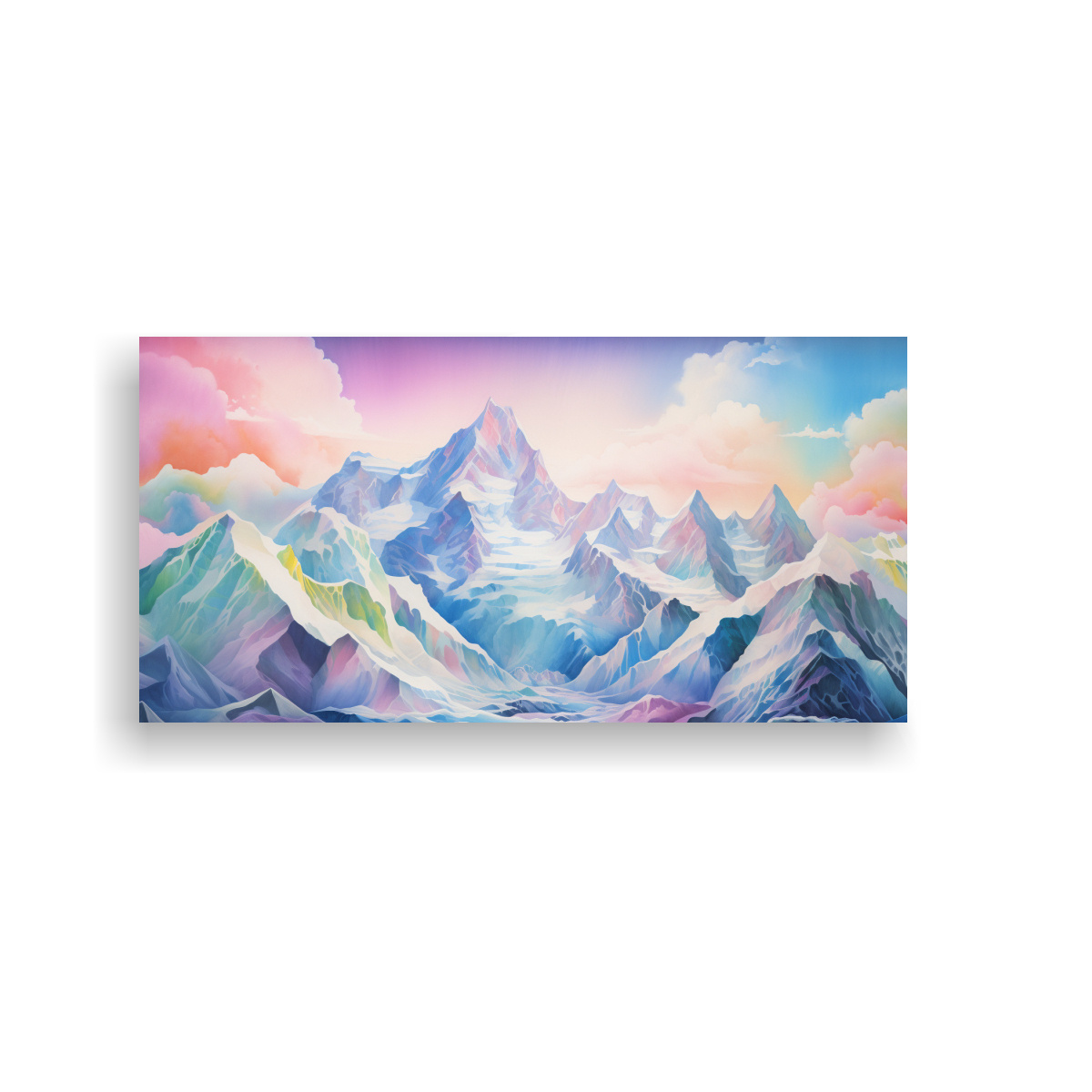 PINTURA MINIMALISTA DE MONTAÑAS FAMOSAS EN 60X30 CM - 1