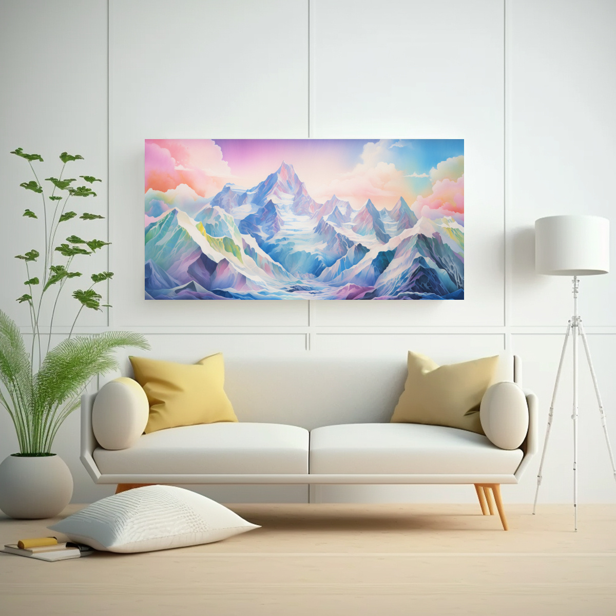 PINTURA MINIMALISTA DE MONTAÑAS FAMOSAS EN 60X30 CM - 2