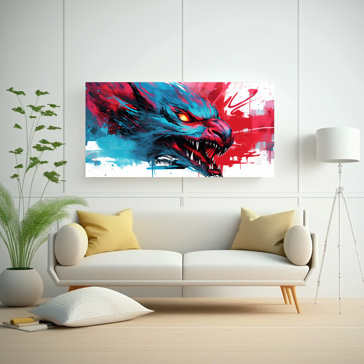 PINTURA DECORATIVA DE VANGUARDIA: DRAGÓN EN 40X20 CM - 2