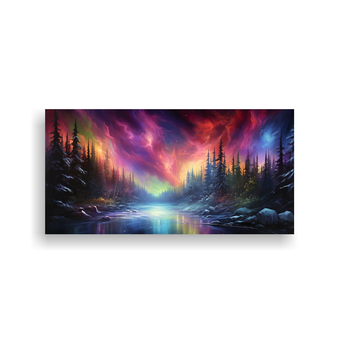 EXPOSICIÓN DE ARTE MODERNO: AURORA BOREAL CON 140X70 CM - 1