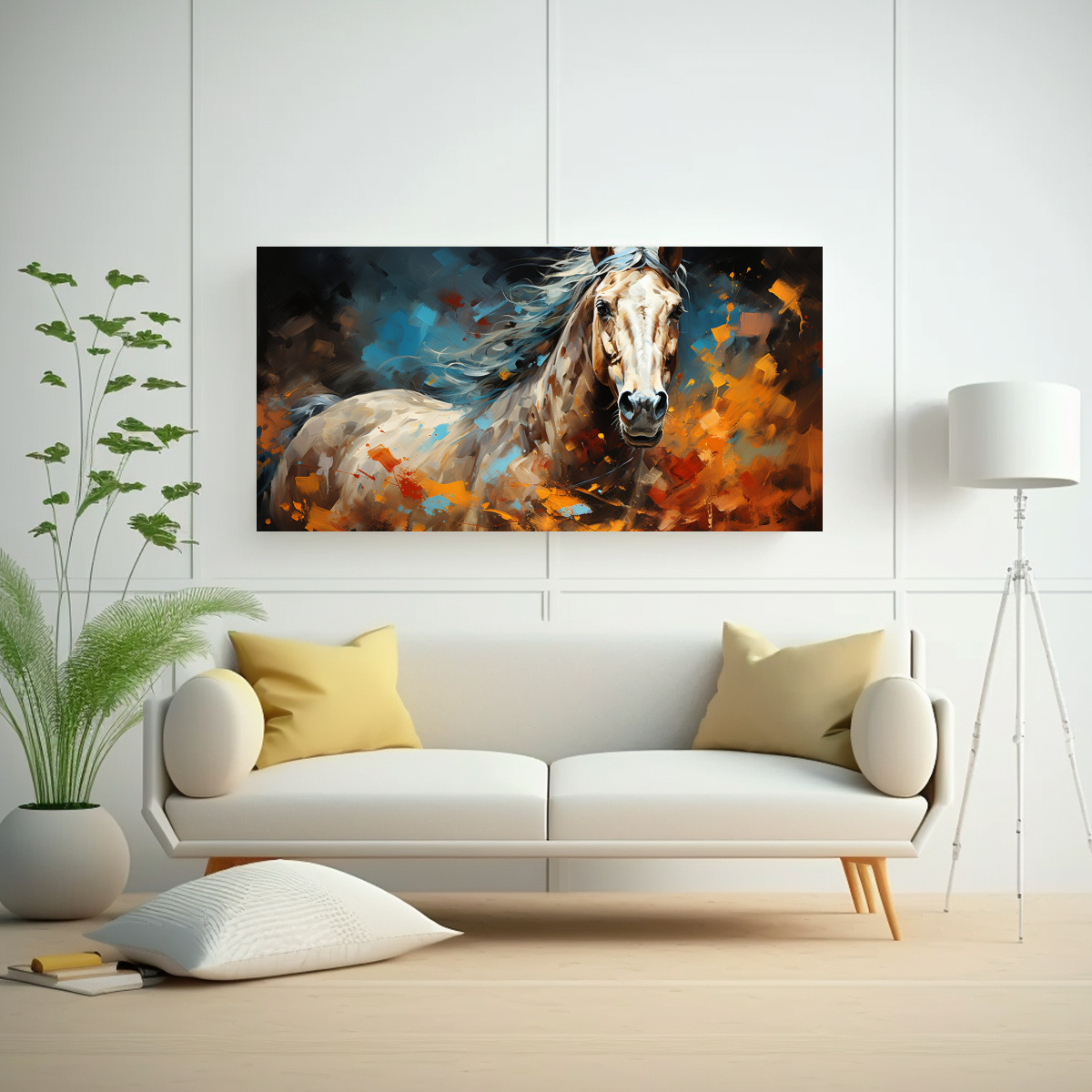CUADRO ABSTRACTO DE CABALLO APPALOOSA EN ESTILO 60X30 CM - 2