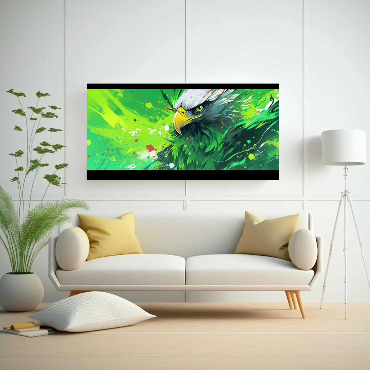 PINTURA DECORATIVA MINIMALISTA: ÁGUILA VIBRANTE 40X20 CM - 2