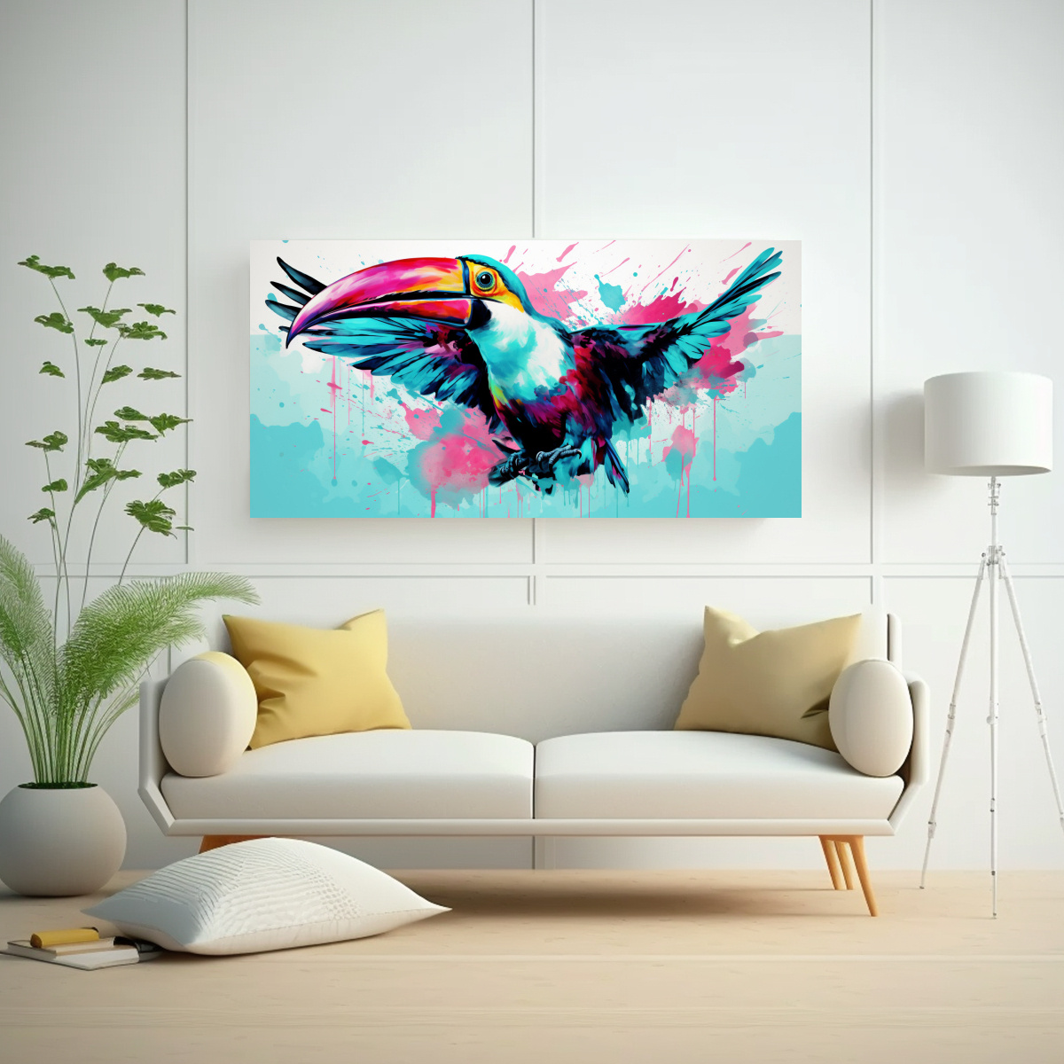 CUADROS DECORATIVOS DE DISEÑO BARATO CON TUCANES 160X80 CM - 2