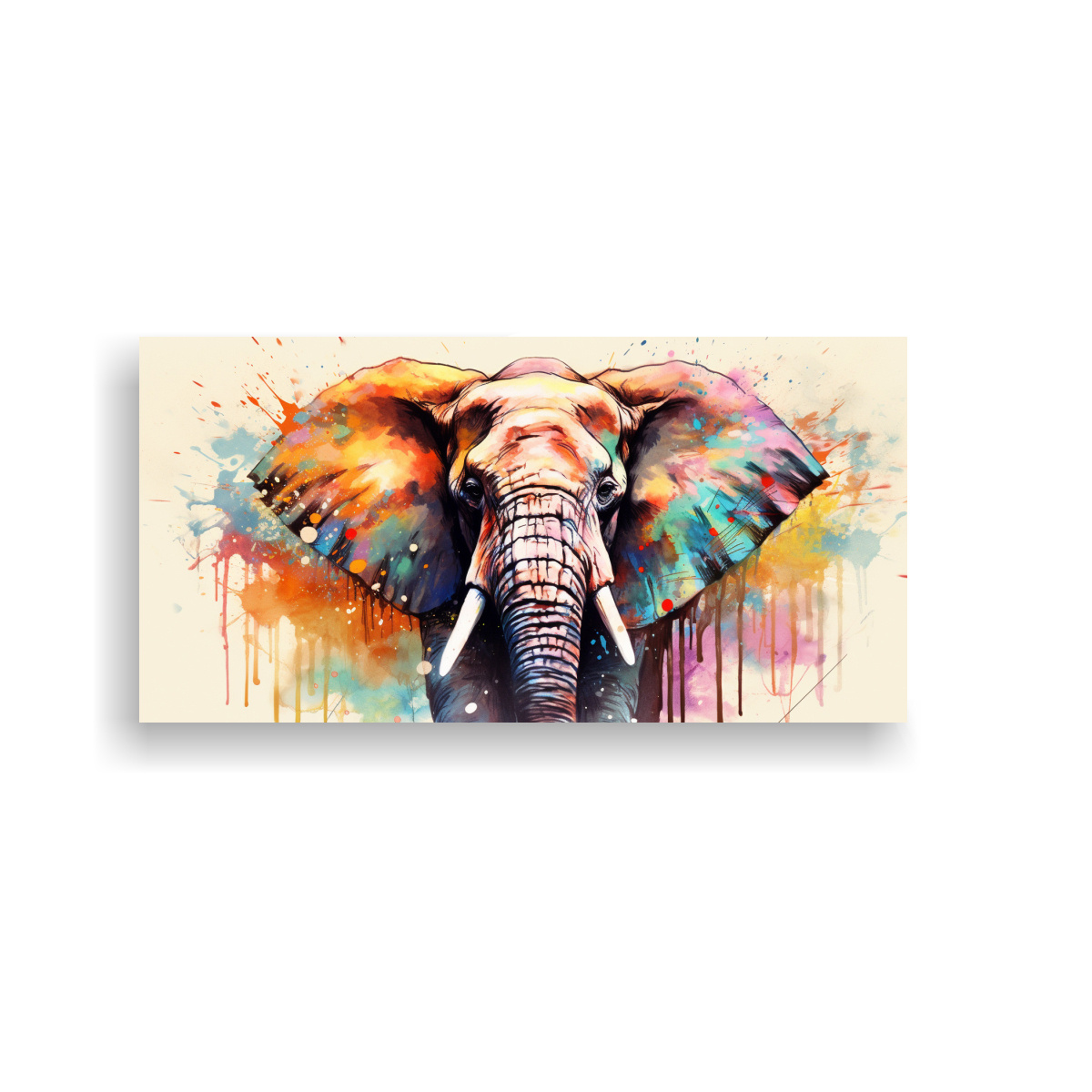 VENTA DE LIENZO DE TELA CON MOTIVO DE ELEFANTE EN 40X20 CM - 1
