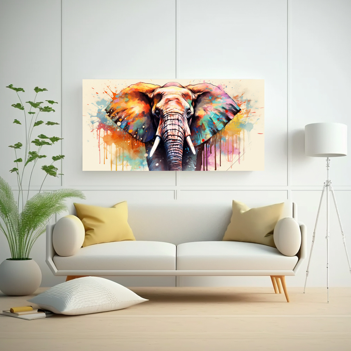 VENTA DE LIENZO DE TELA CON MOTIVO DE ELEFANTE EN 40X20 CM - 2