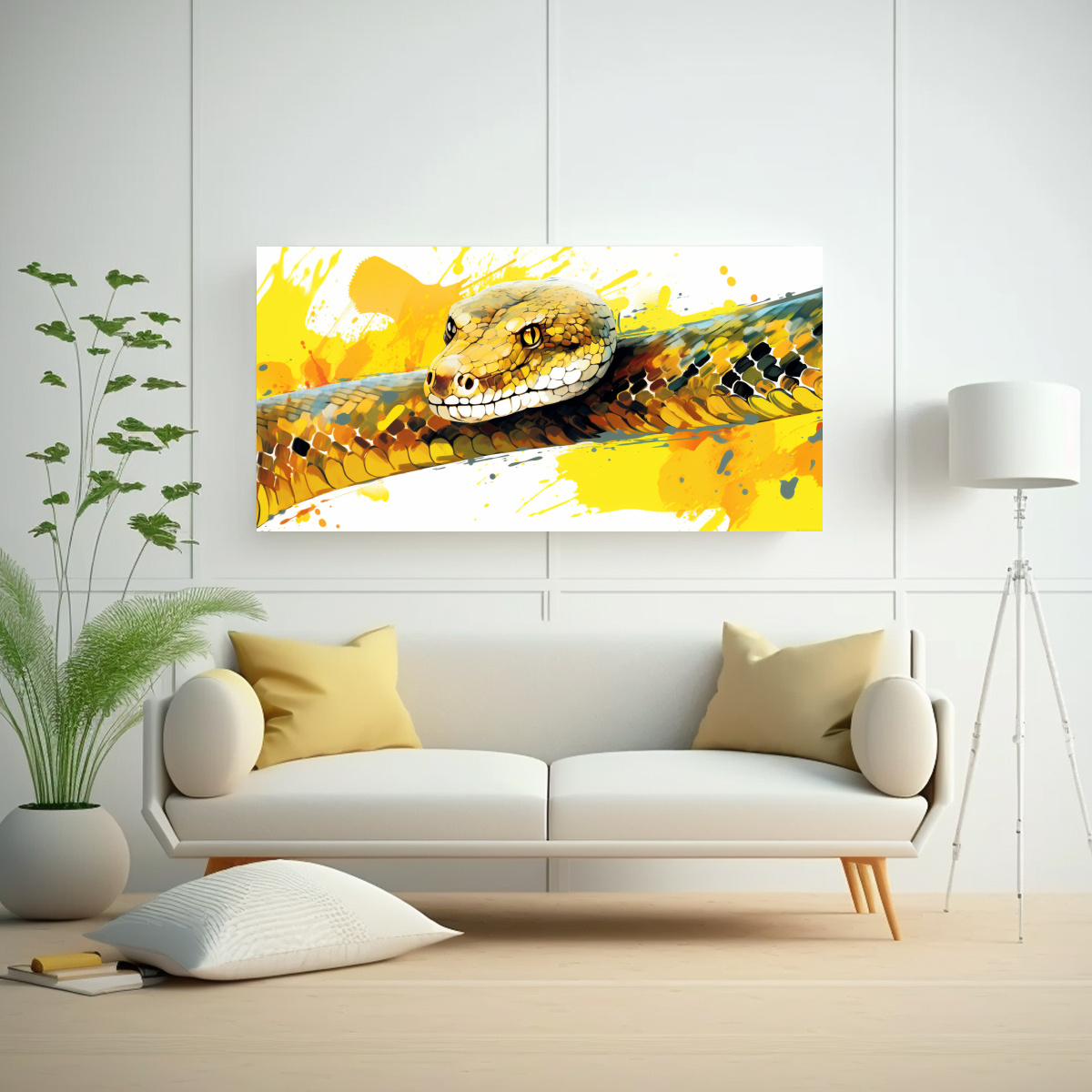CUADRO TELA ALTA CALIDAD EXPRESIVO: SERPIENTE 80X40 CM - 2