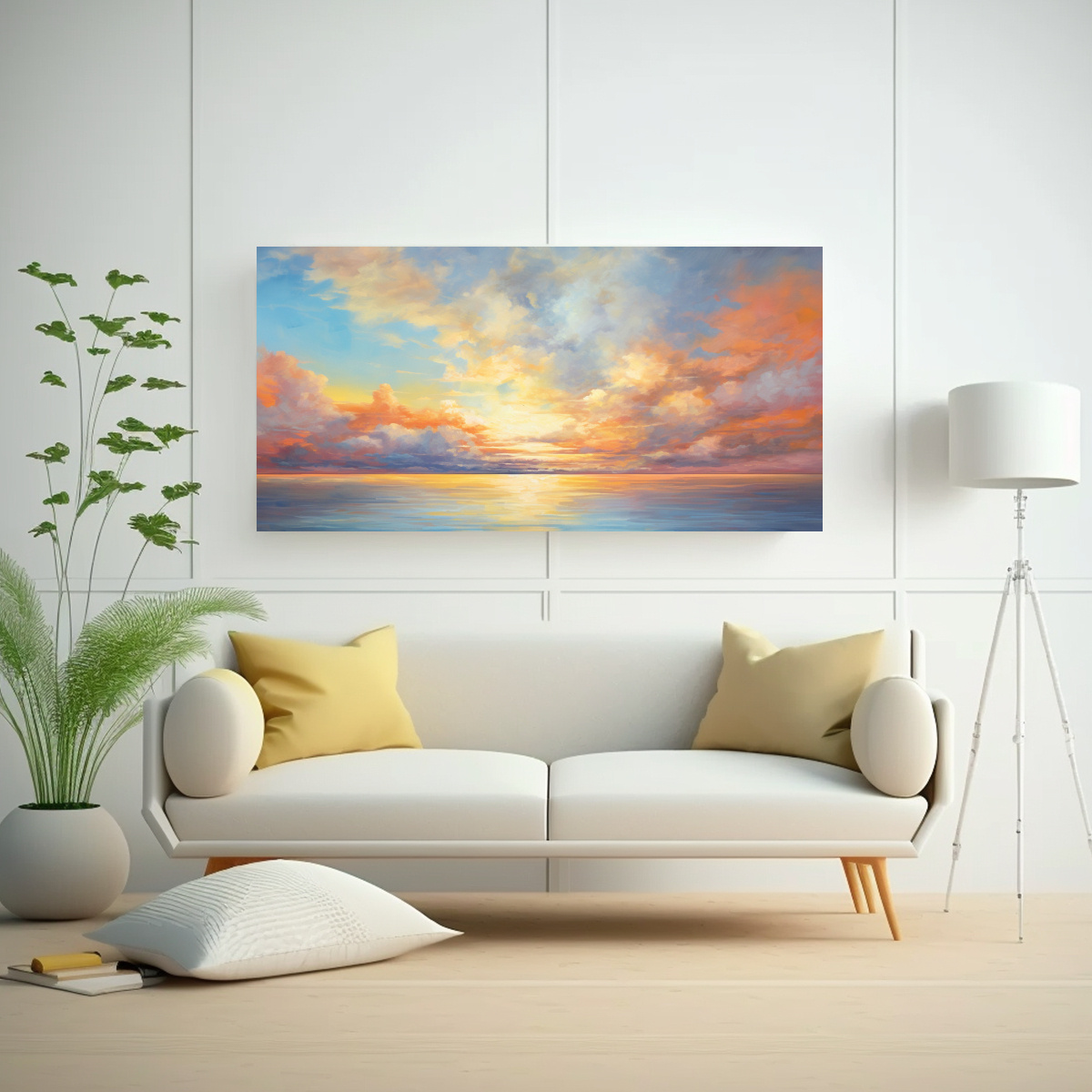 PINTURA ABSTRACTA DE AMANECERES Y ATARDECERES EN 40X20 CM - 2