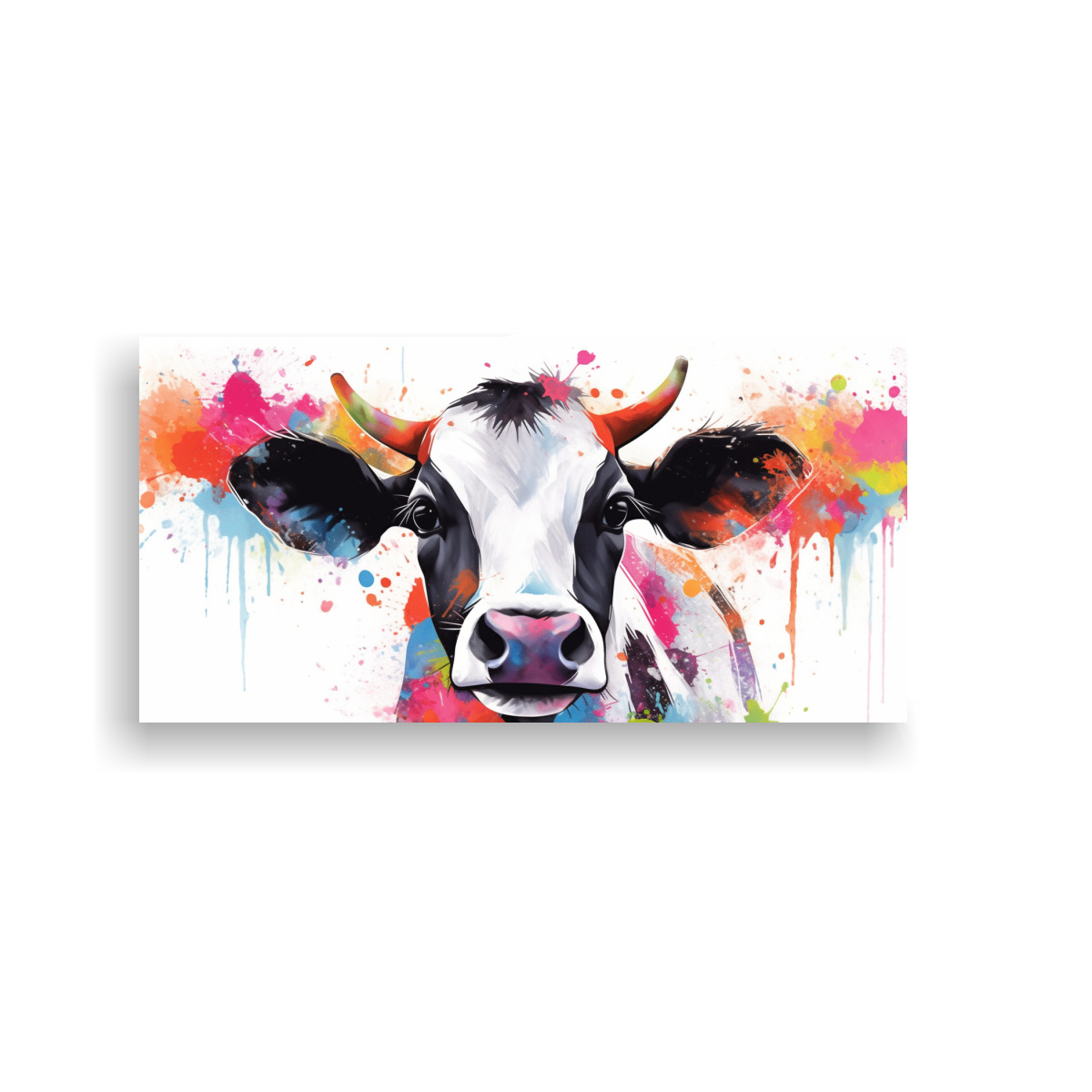 CUADRO DE UNA VACA JERSEY EN COLORES BLANCO Y 40X20 CM - 1