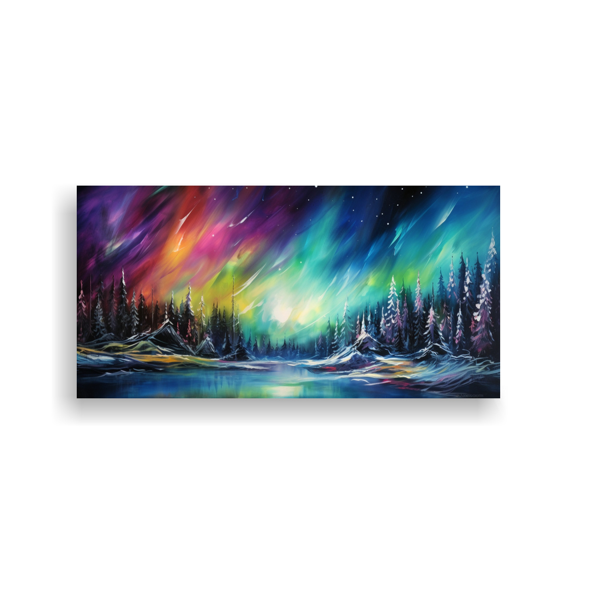 PINTURA ABSTRACTA DE COLORES NORTEÑOS CON 60X30 CM - 1