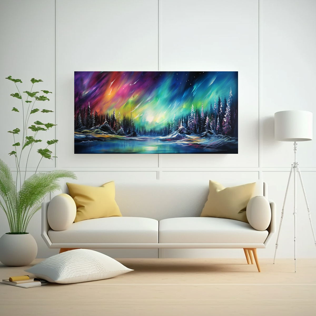 PINTURA ABSTRACTA DE COLORES NORTEÑOS CON 60X30 CM - 2