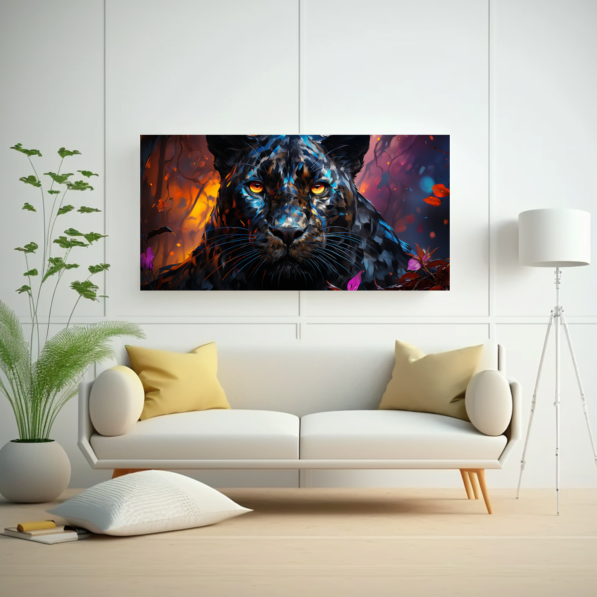 ARTE PARED EXCLUSIVO: CUADRO PANTERA ESTILO 120X60 CM - 2