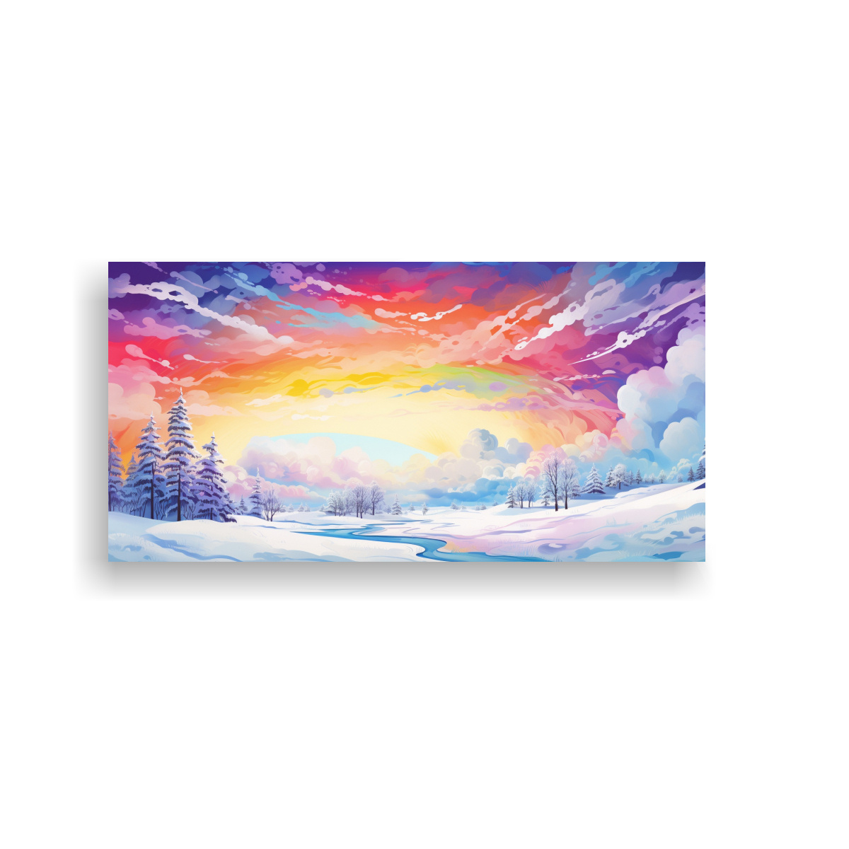 PAISAJE INVERNAL SURREALISTA CON COLORES DEL 120X60 CM - 1