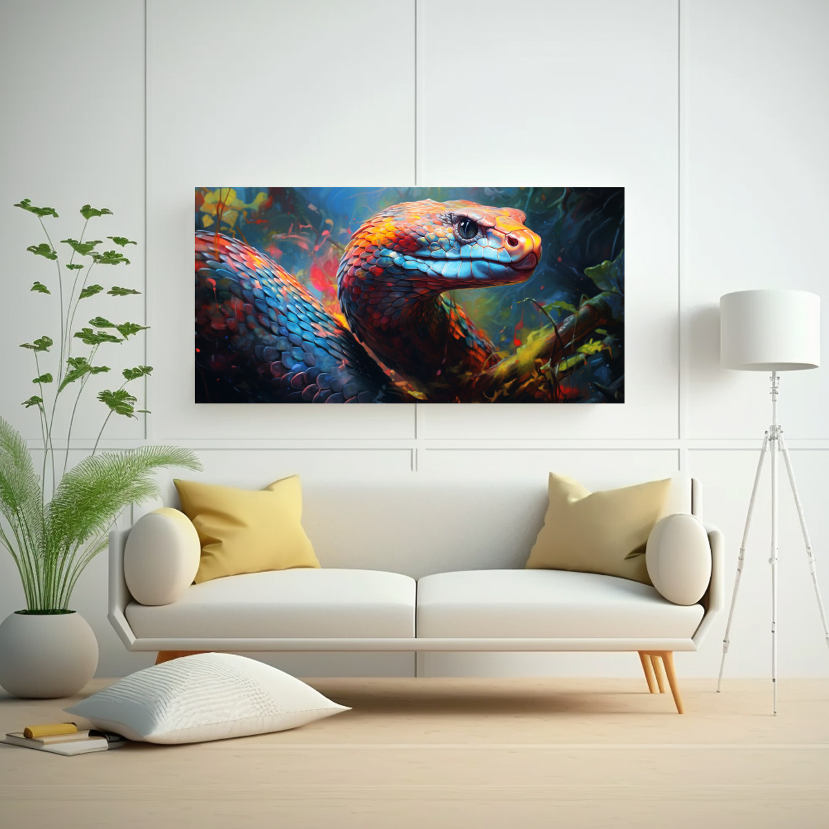 CUADRO ESTILO OLEO SERPIENTE ESTILO GALERÍA 120X60 CM - 2