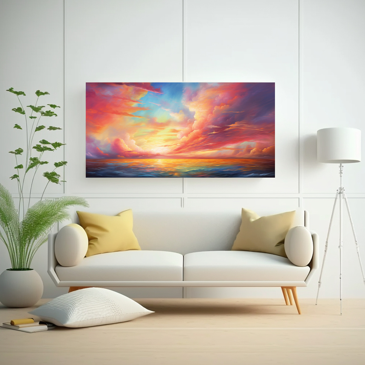 PINTURAS DECORATIVAS DE LIENZOS DE AMANECERES Y 120X60 CM - 2