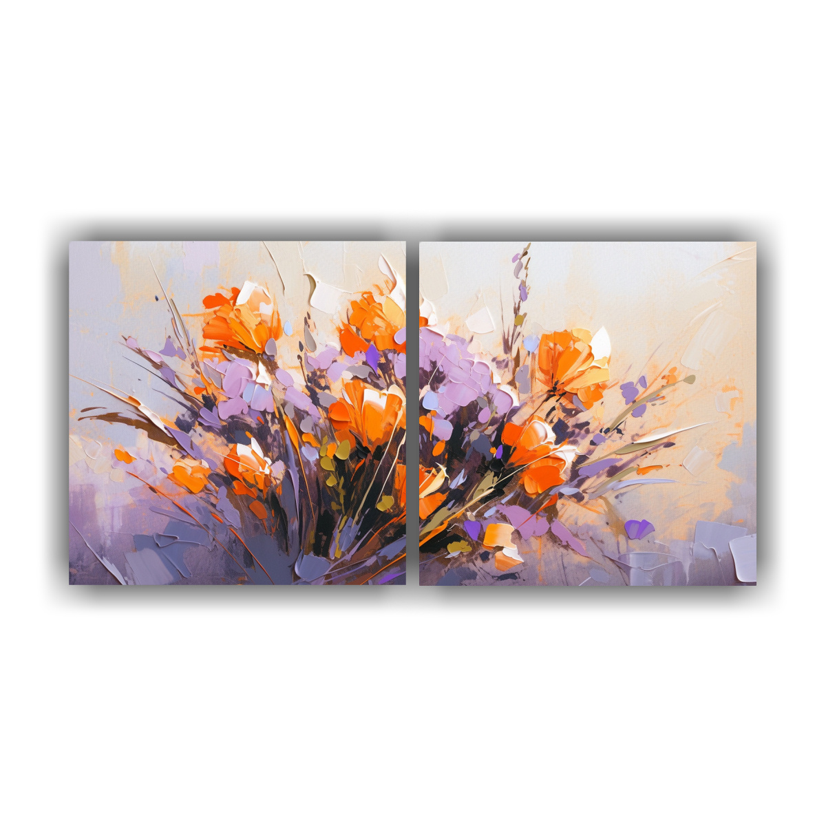 PINTURA VANGUARDIA PARA SALA EN LIENZOS, FLORES 60X30 CM - 1