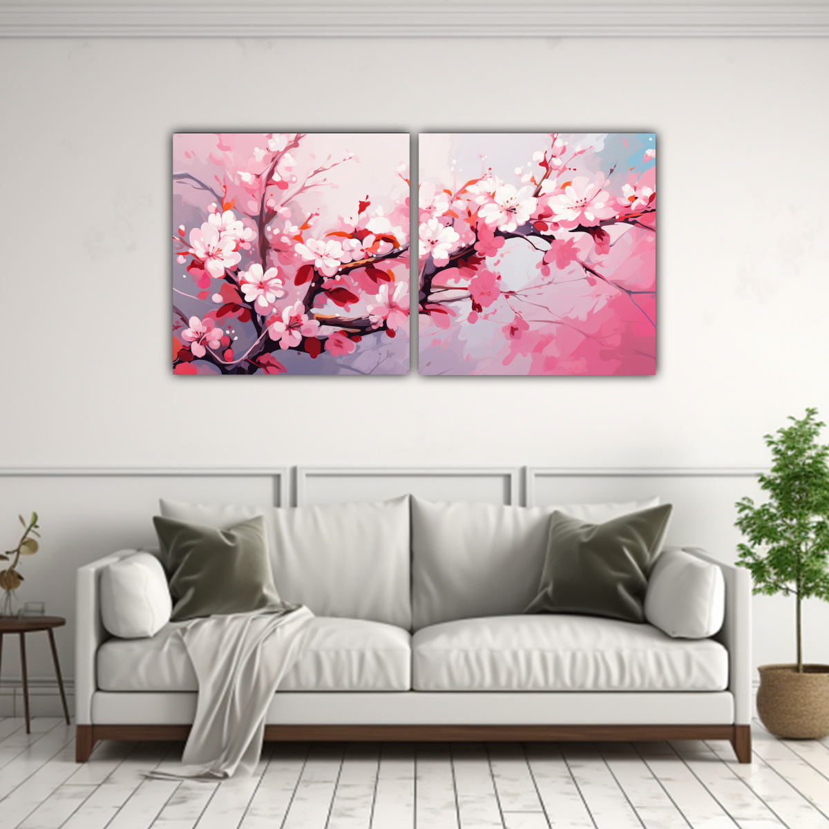 PINTURA DE DÍPTICO PARA CUARTO CON ÁRBOL DE 100X50 CM - 2