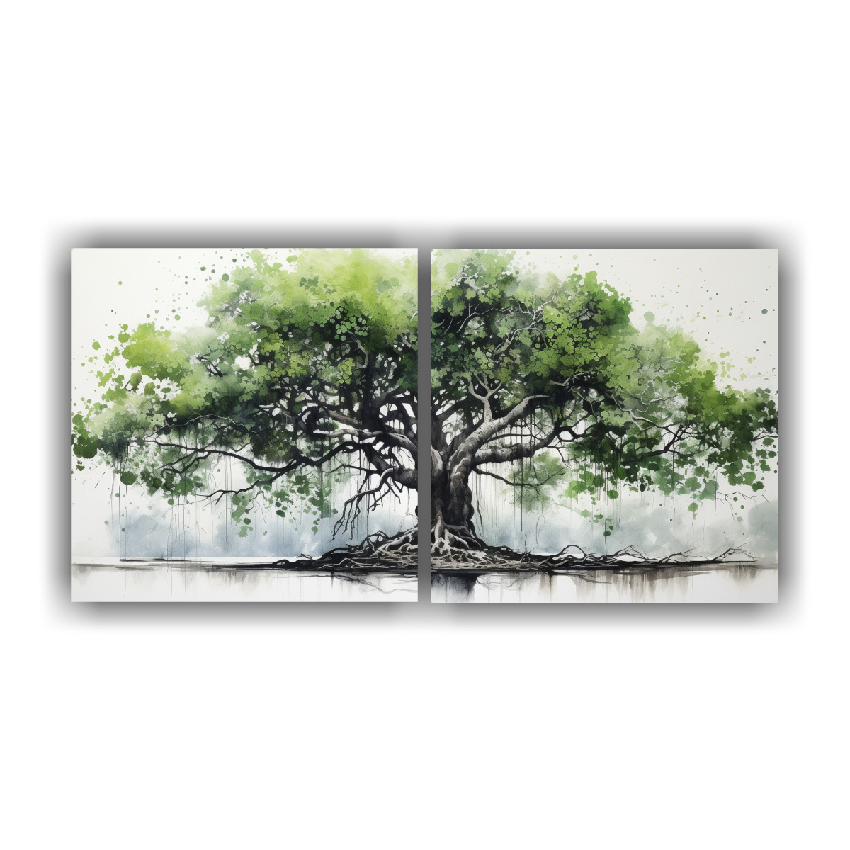 PINTURA ABSTRACTA INSPIRADORA EN BLANCO Y NEGRO 60X30 CM - 1