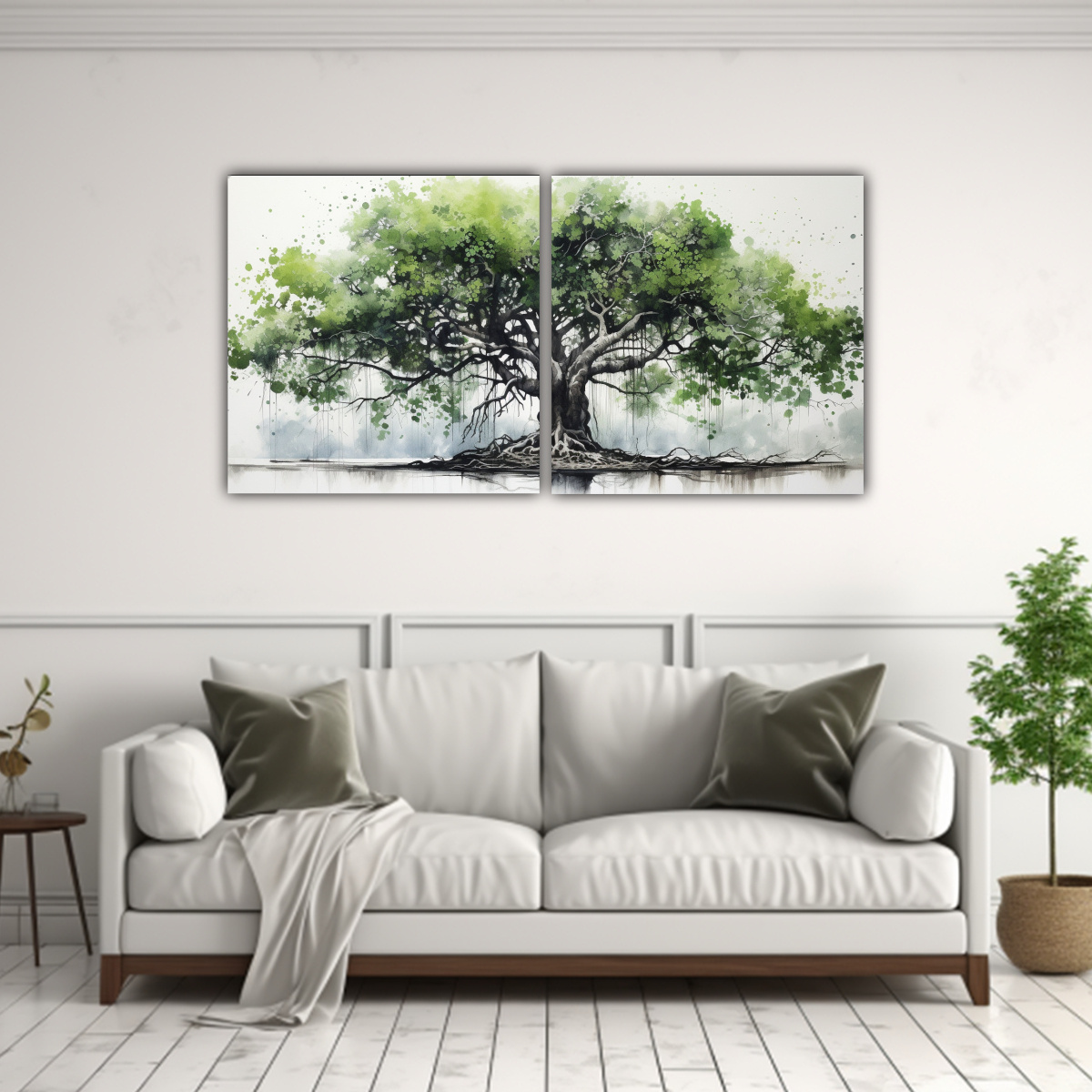 PINTURA ABSTRACTA INSPIRADORA EN BLANCO Y NEGRO 60X30 CM - 2