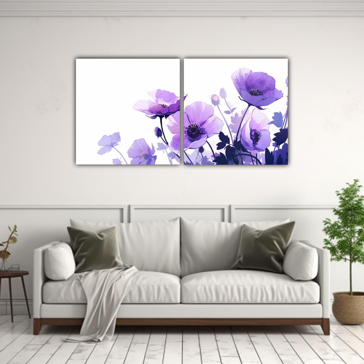 PINTURA DE DECORACIÓN COMPOSICIÓN DE DOS BELLAS 100X50 CM - 2