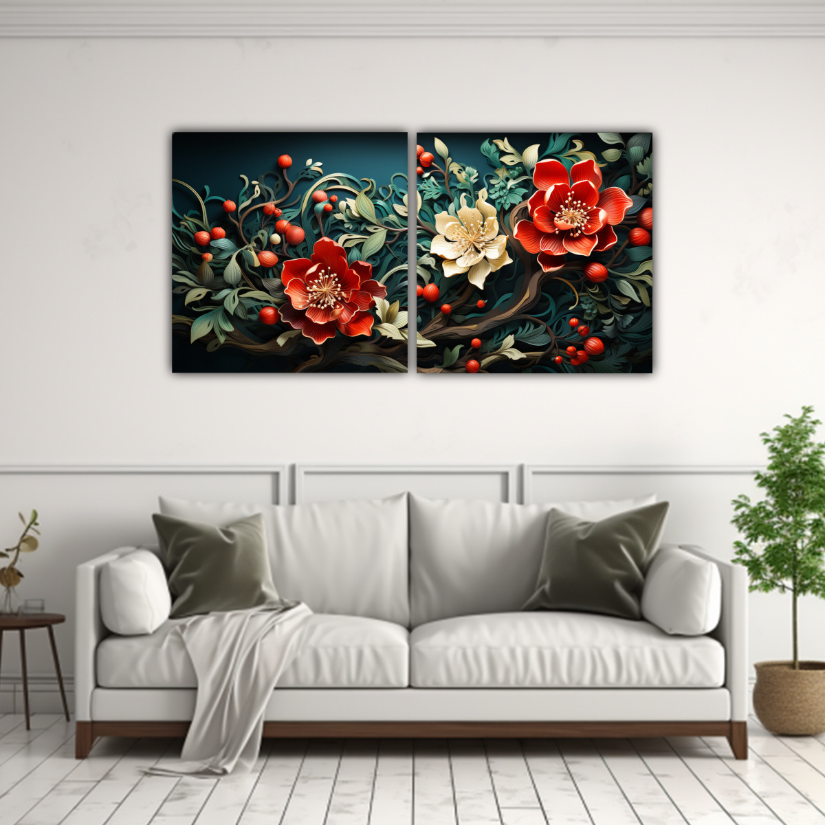 DÍPTICO IMPRESO ÁRBOL DE ACEBO EN COLORES VERDE 160X80 CM - 2