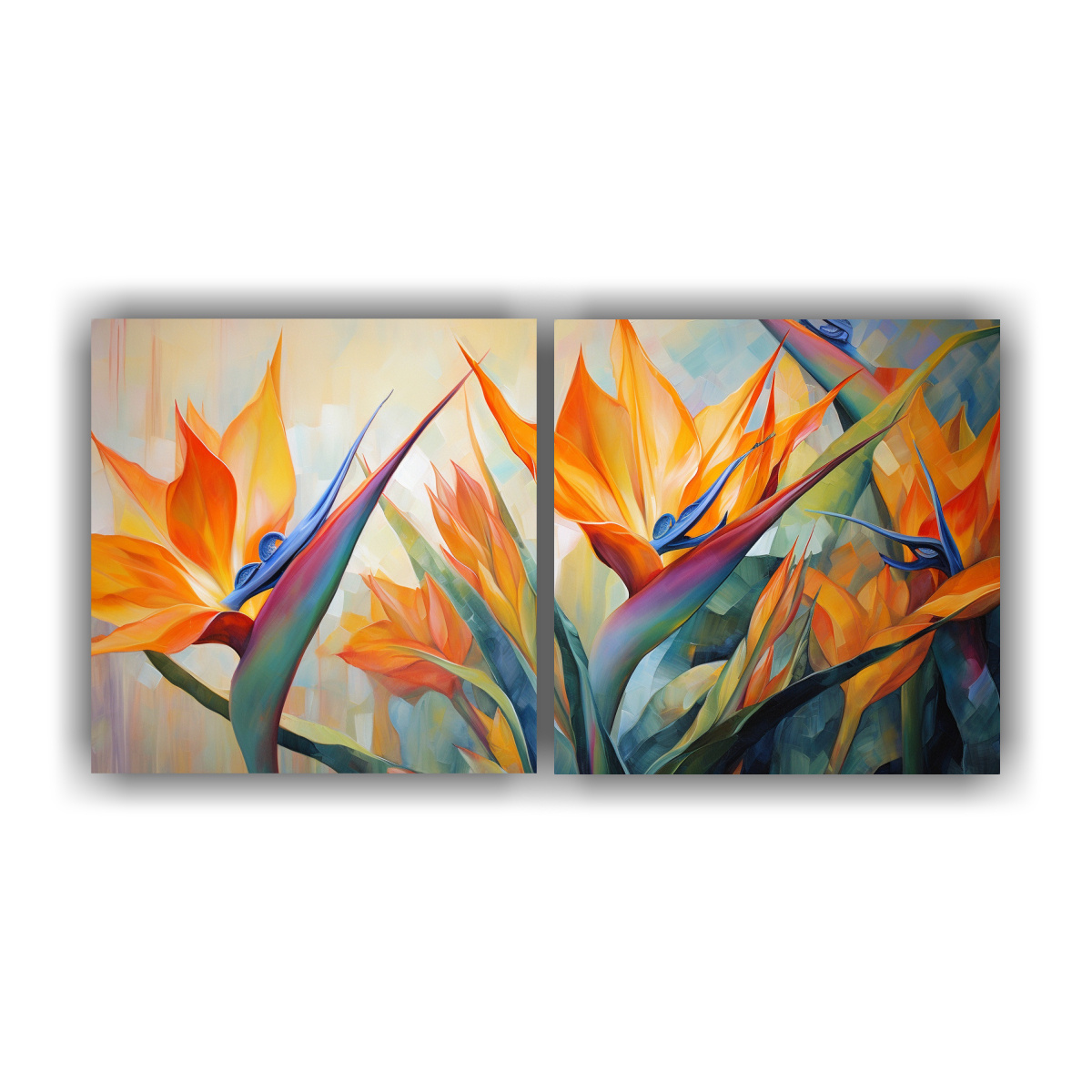 CUADRO DECORATIVO ÚNICO DE AVES DEL PARAÍSO EN 60X30 CM - 1