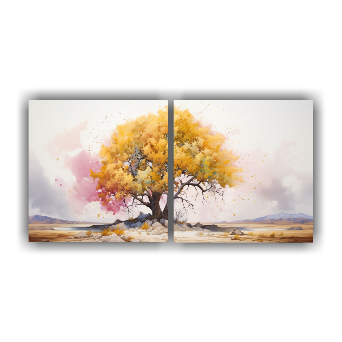 PINTURA ABSTRACTA A COTTONWOOD TREE COLORES 120X60 CM - 1