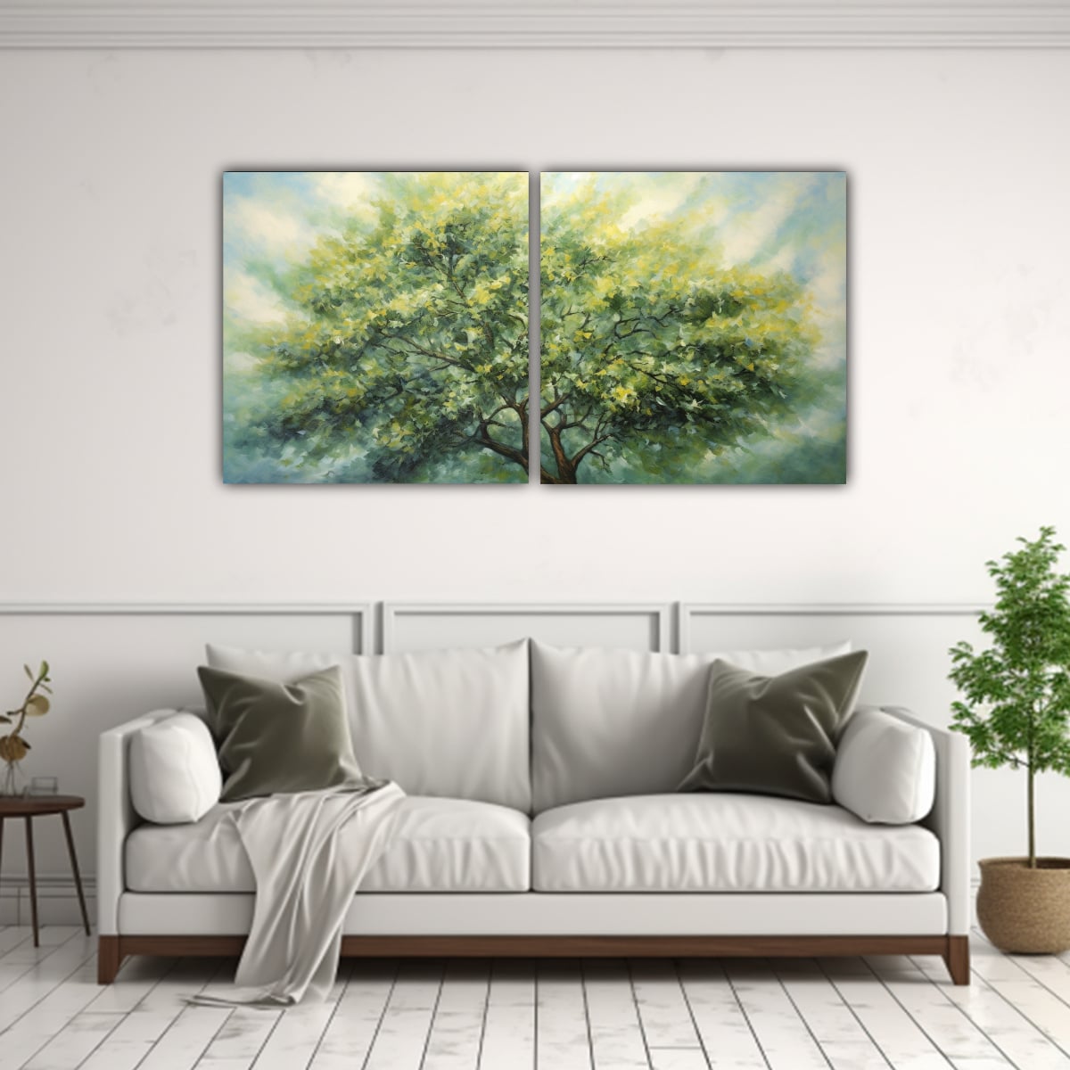 CUADRO ABSTRACTO DE ÁRBOL DE ACEBO ESTILO ÓLEO 60X30 CM - 2