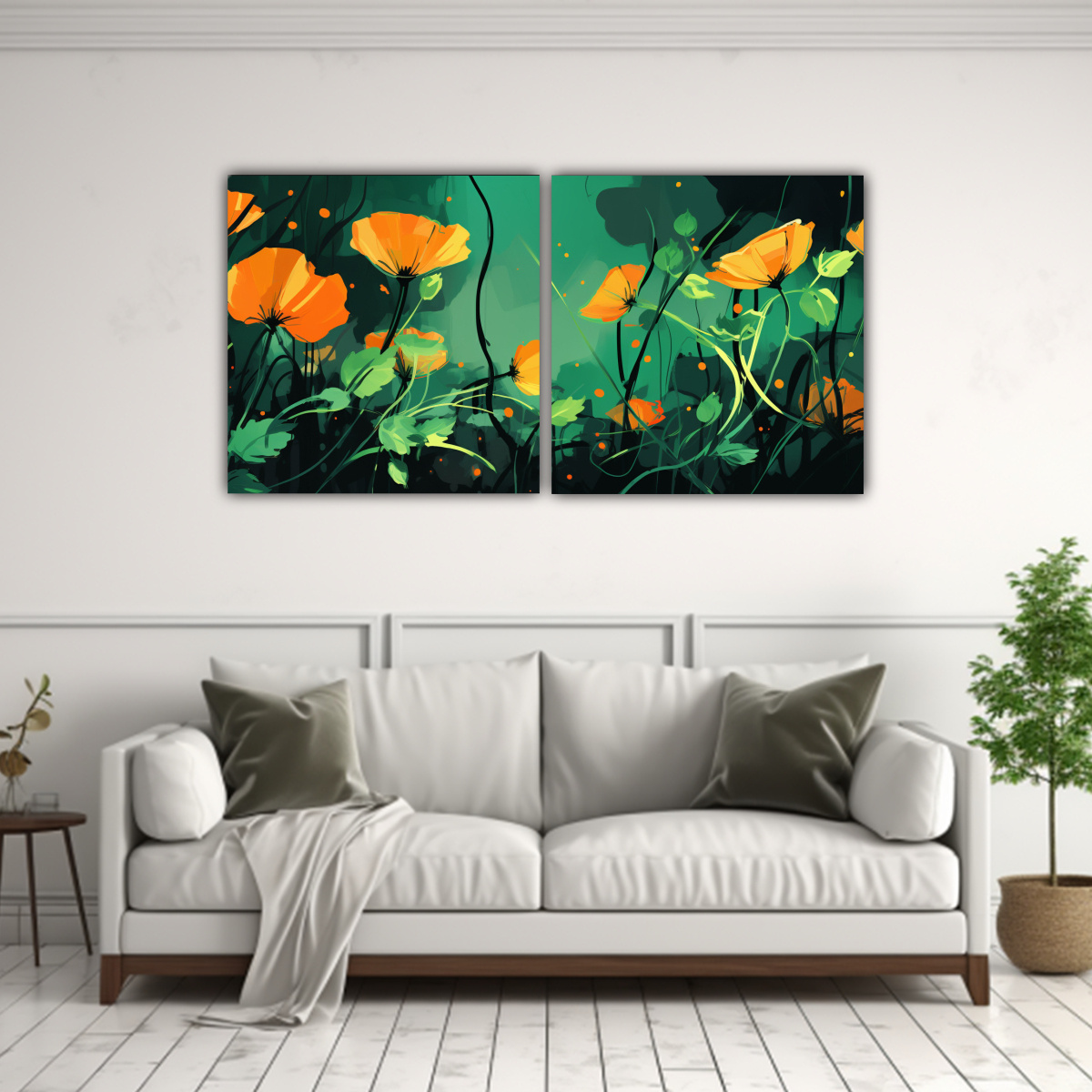 SET 2 TELAS EN BASTIDOR CREATIVA CONTRASTE 120X60 CM - 2