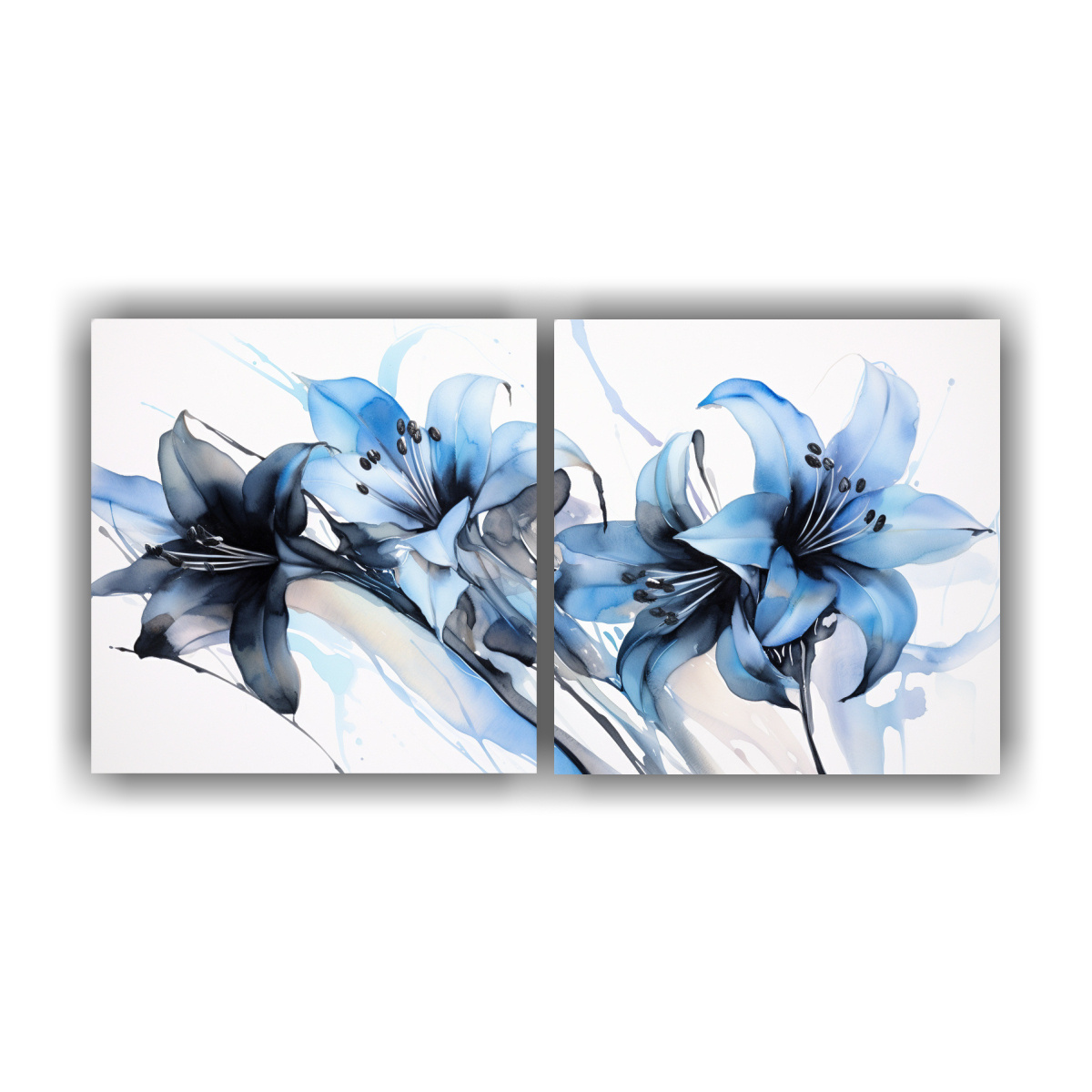SET 2 LIENZOS MODERNOS: PINTURA ABSTRACTA 40X20 CM - 1