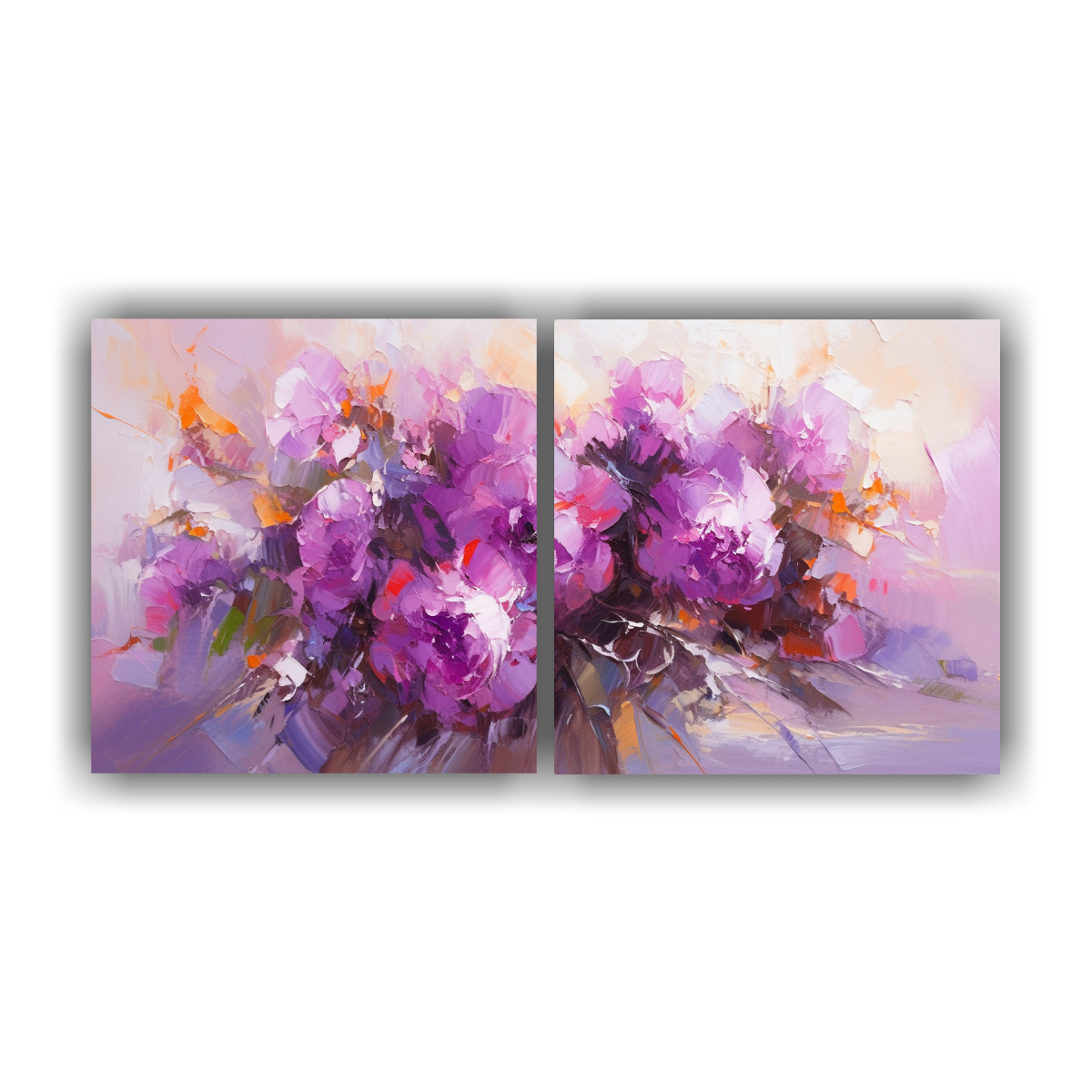 PINTURA EN LIENZO PARA CUARTO CON FLORES 60X30 CM - 1