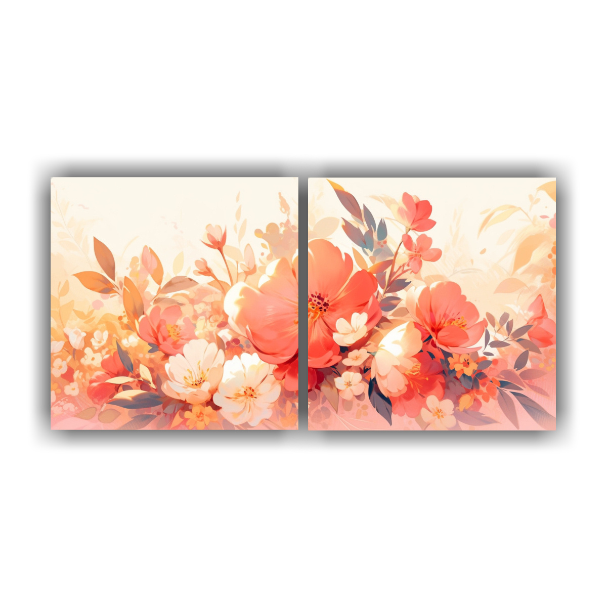 ARTES DE PARED DECORATIVAS PARED NARANJA Y ROSA 160X80 CM - 1