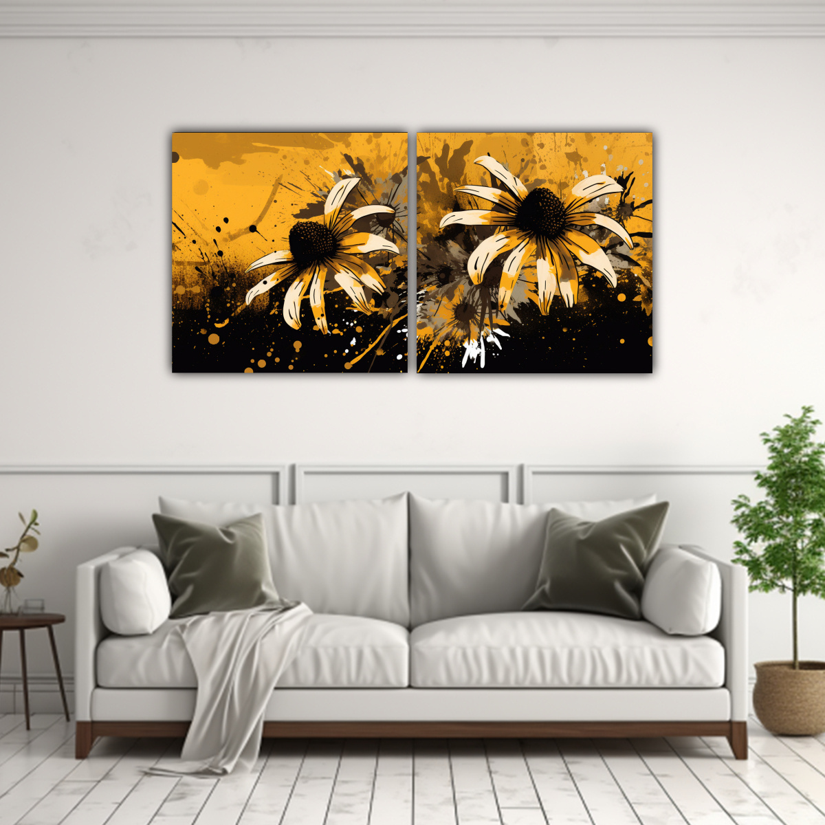 PINTURAS DECORATIVAS VANGUARDISTAS CON HIERBAS DE 140X70 CM - 2