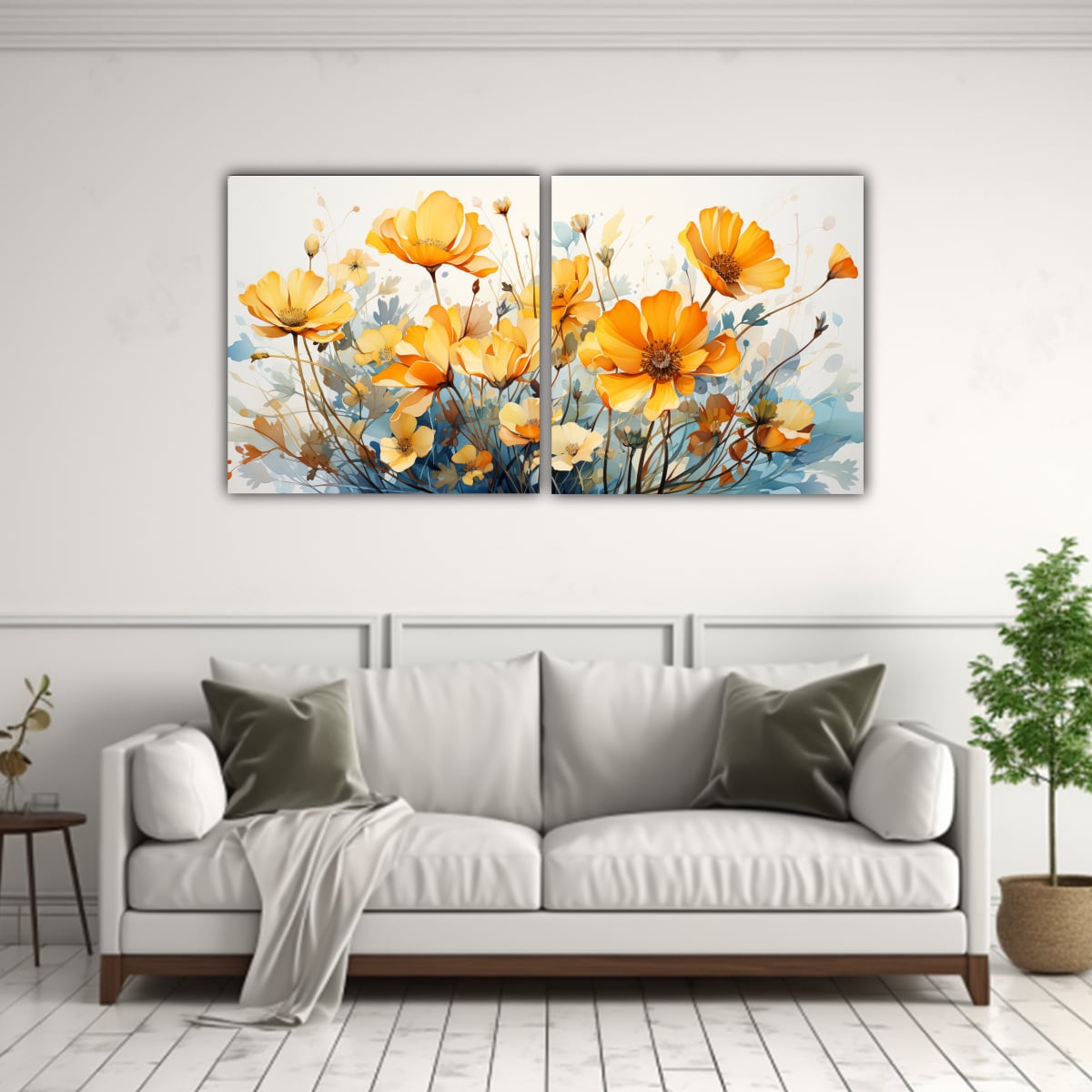 CONJUNTO 2 LIENZOS TELA CREATIVA FLORES AMAPOLAS 100X50 CM - 2