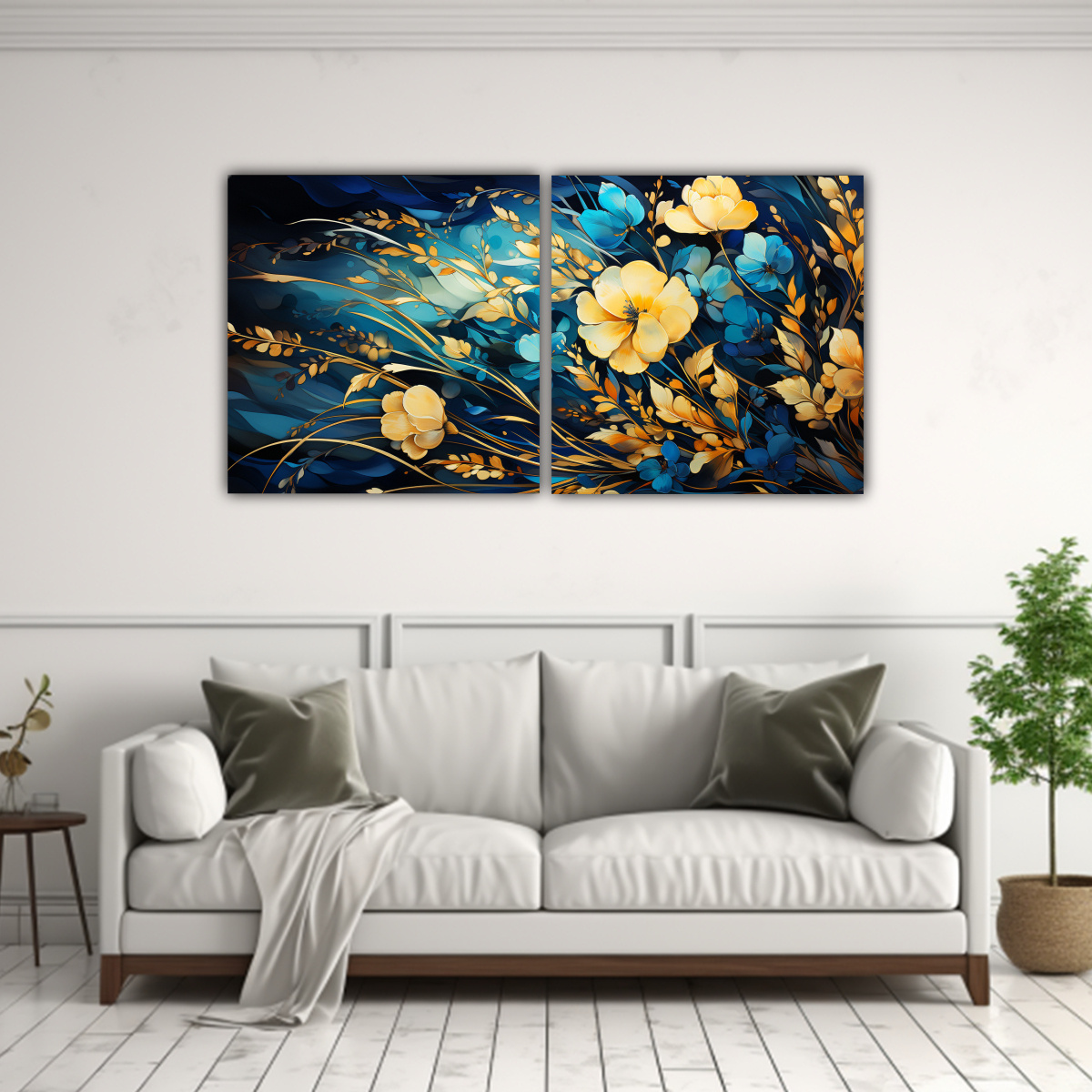 DOS COMPOSICIONES MODERNAS EN GRANO DE ARROZ EN 140X70 CM - 2
