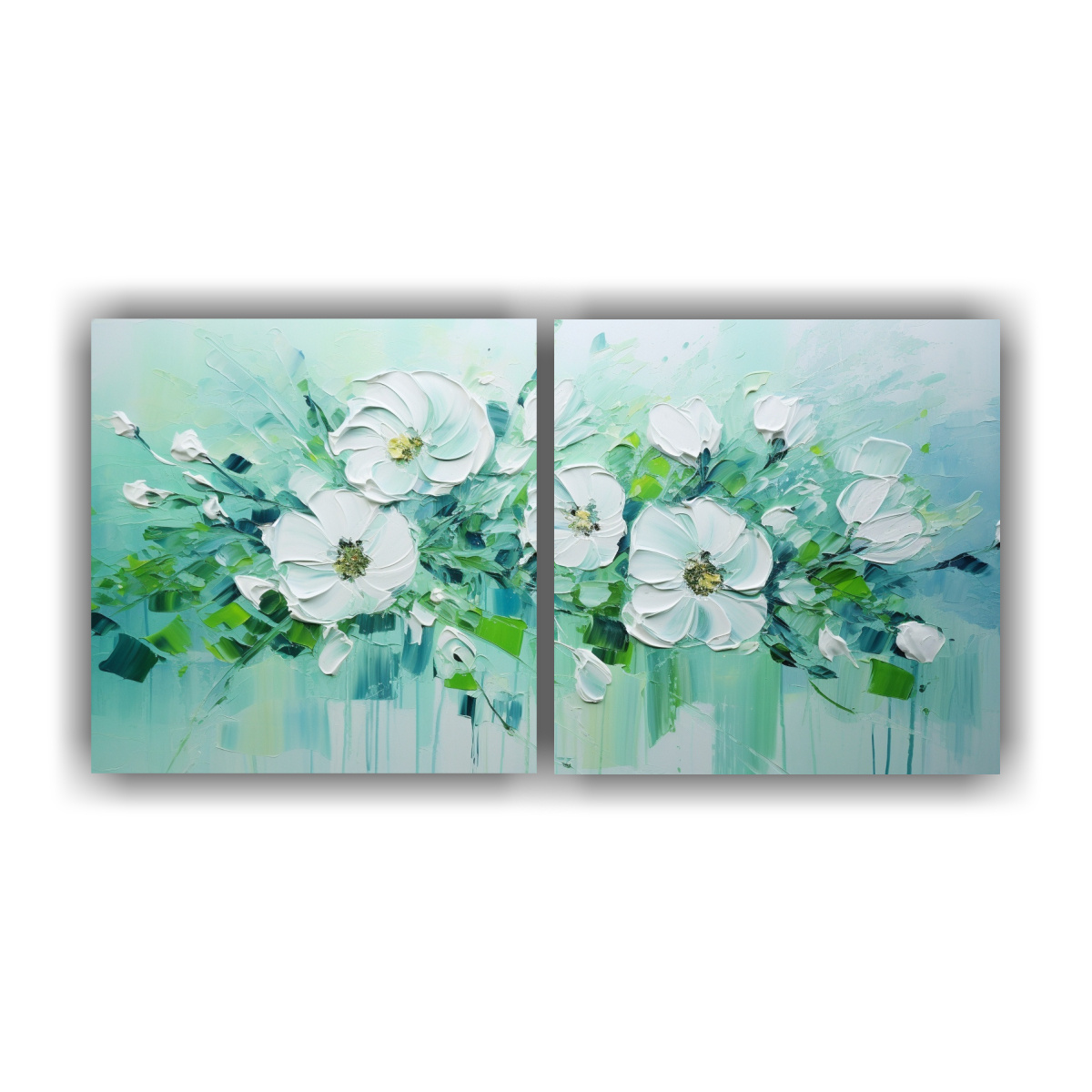 PINTURA EN LIENZO MODERNA INNOVADORA DE FLORES EN 40X20 CM - 1