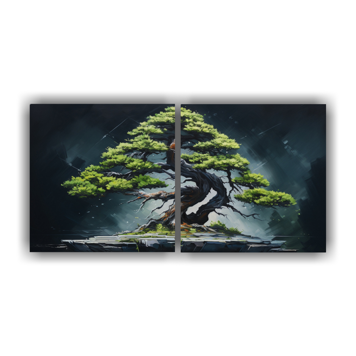 ARTES MODERNO ESQUEMA A SPRUCE BONSÁI PINTURA 160X80 CM - 1